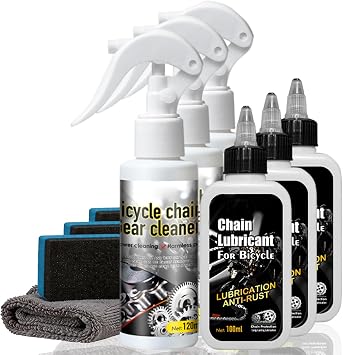 Deep-Cleaning & Rust-Resistant Bicycle Chain Cleaner,Bike Cleaners Bicycle Cleaning Kit Chain Lube and Degreaser Cleaning Spray, Suitable for all Types of Bike 3PCS