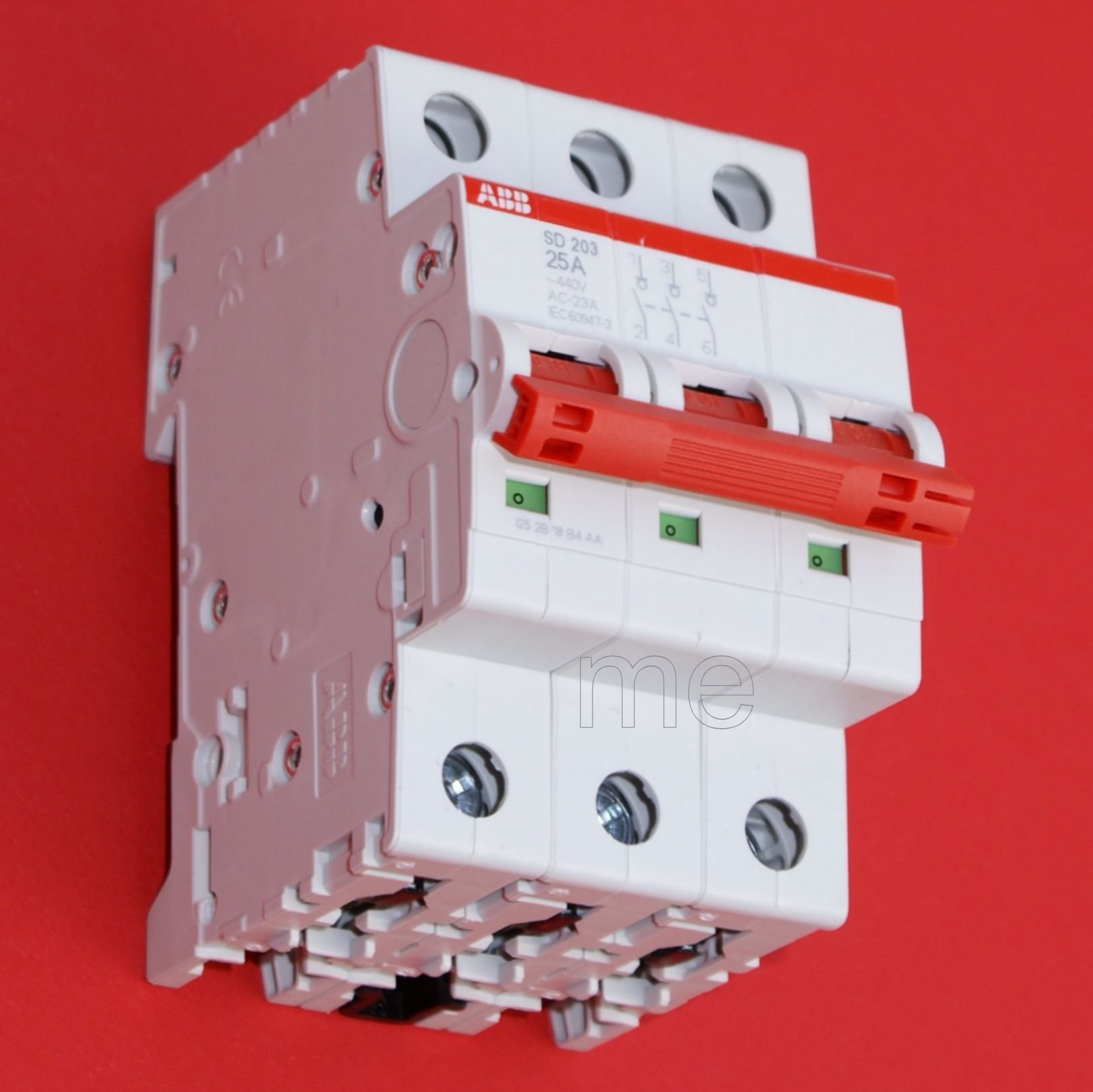 ABB SD203/25 Hauptschalter – Lasttrennschalter, 3-polig, 25 A, rot