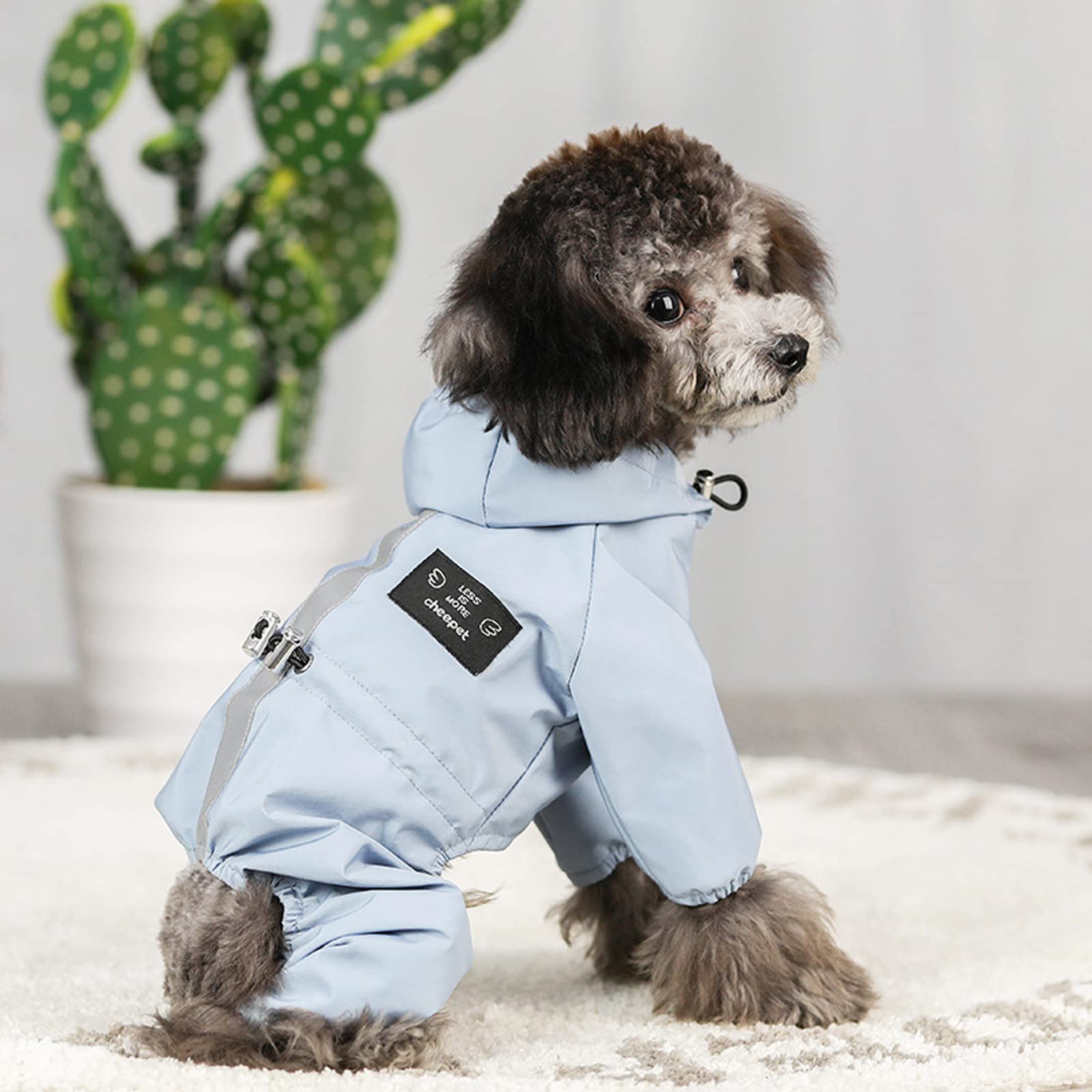 Vasedgins Blue Dog Raincoat Waterproof Puppy Dog Raincoats With Hood For Small Medium Dogs Rain Poncho With Reflective Strip Waterproof Coat With Legs Puppy Lightweight Rain Jacket,Xl,