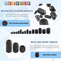 Vista 4 de Glarks Juego de 370 tornillos hexagonales internos de cabeza Allen de 15 tamaños 3/8x1/2 pulgadas -1/8x1/8 pulgadas, kit surtido de tornillos