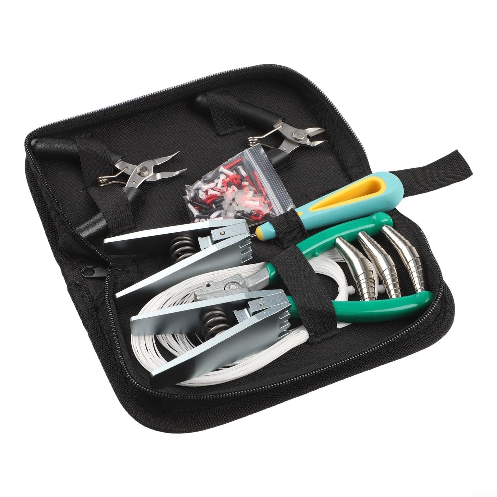 Kit d'outils de serrage de badminton, kit de réparation de raquette en métal avec pince, pinces volantes, alêne, œillets pour tennis, squash, raquette, bricolage, entretien