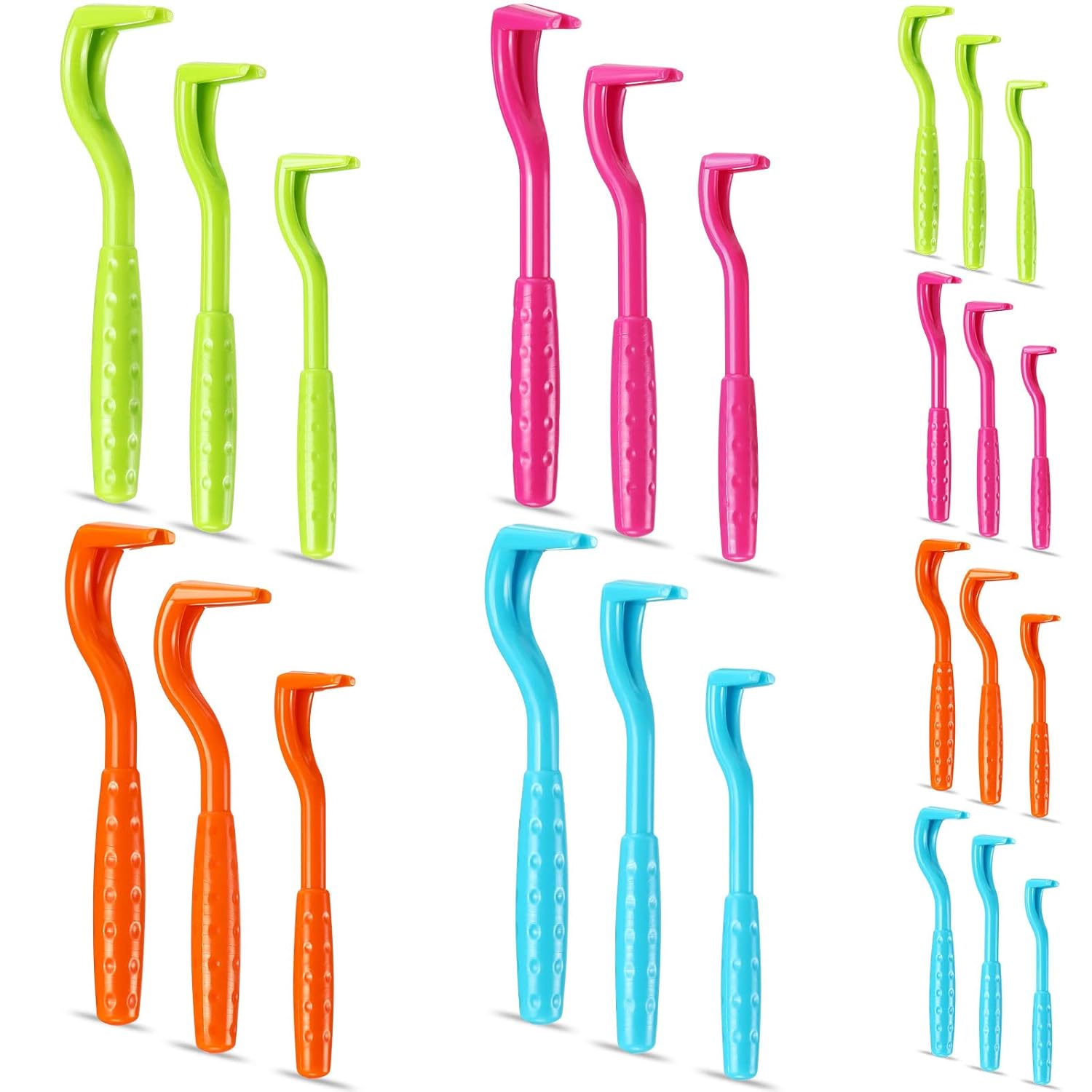 24 Pcs Tick Remover Plastic Tick Remover Tools Tick Puller Removal Tick Grabber for Dogs Cats Humans, 3 Sizes (Blue, Green, Orange, Rose Red)