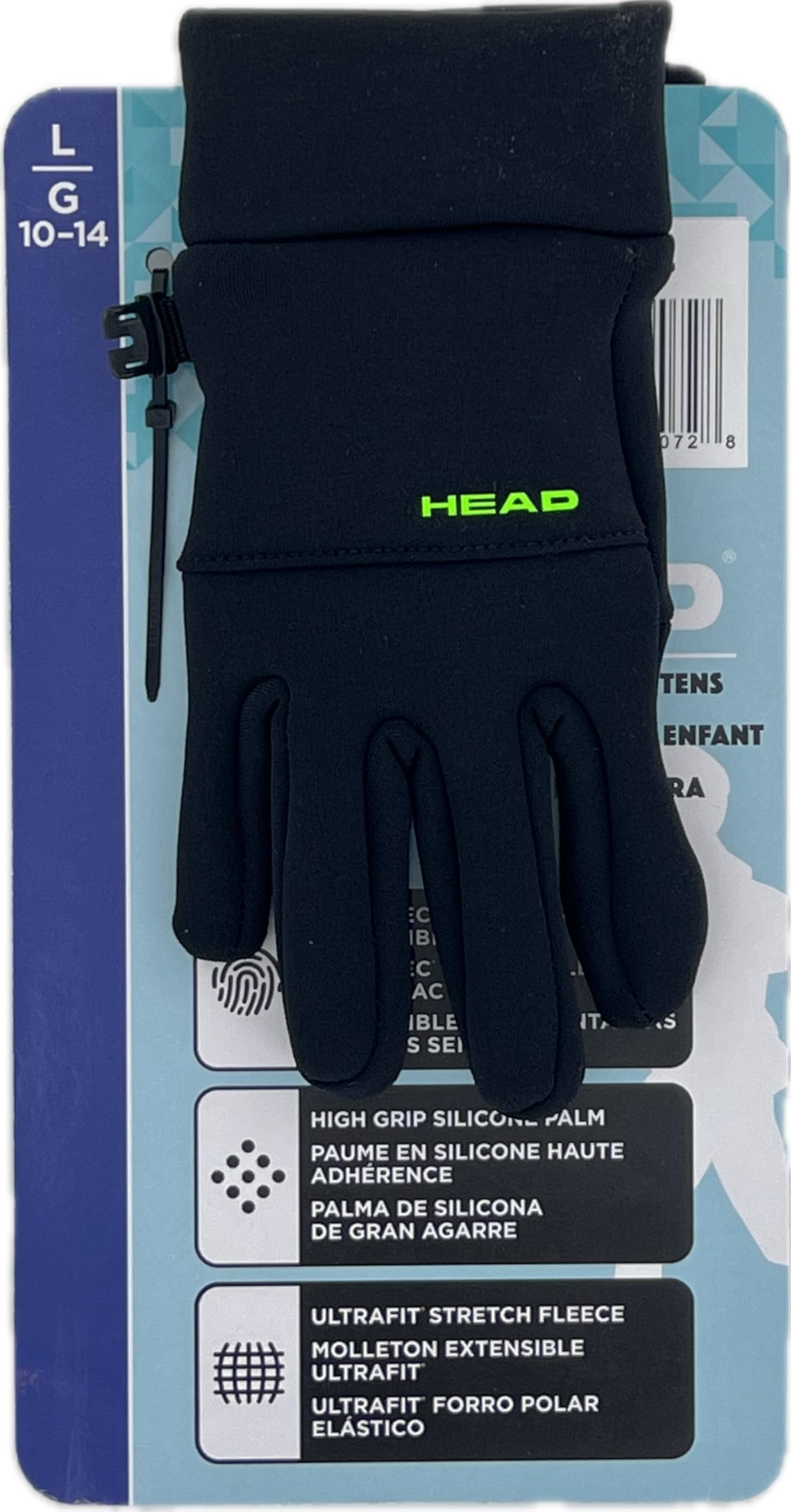 Head Black Kid's Touchscreen Gloves & Mittens Large