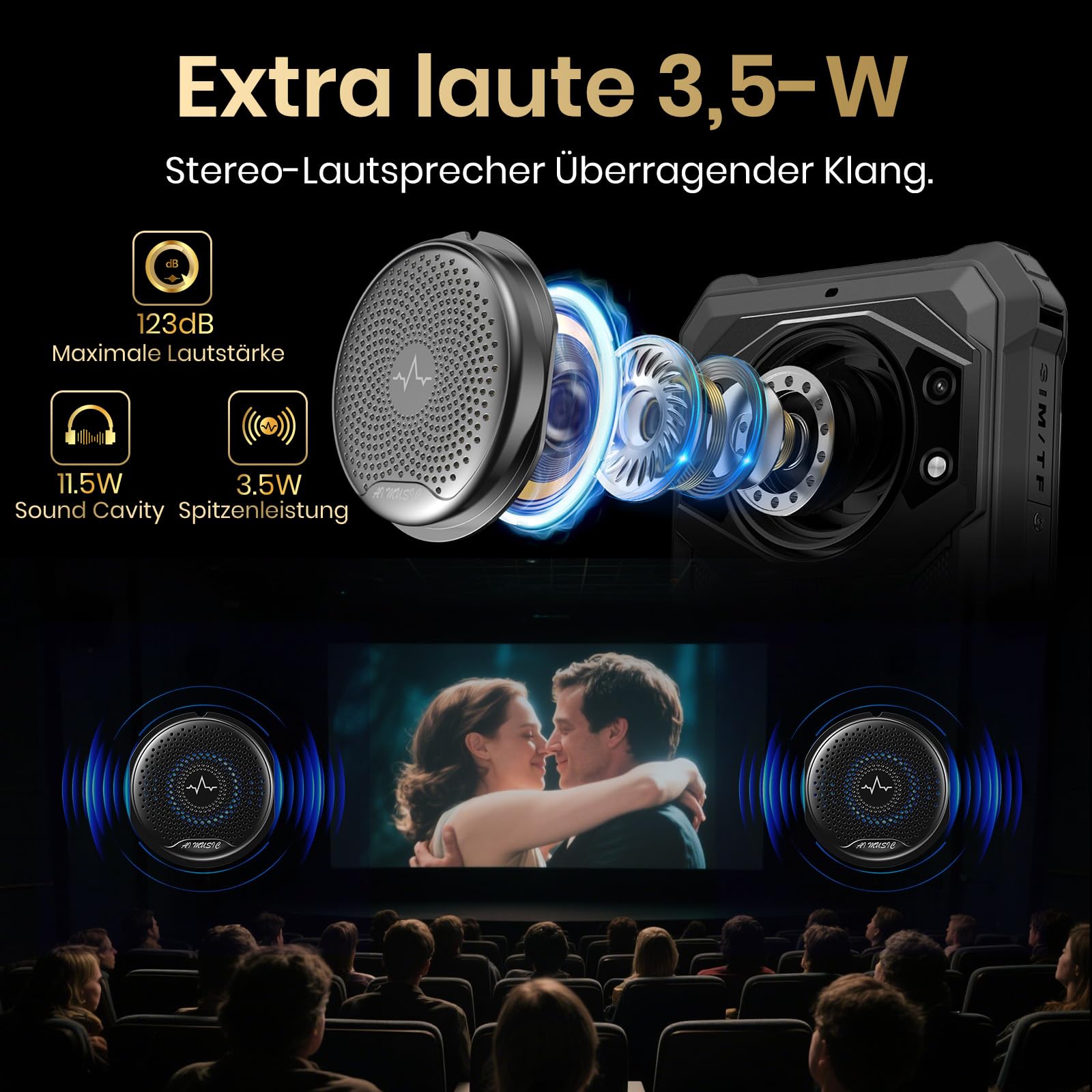 FOSSiBOT F101P Smartphone outdoor 10600 mAh 5,45" schermo HD Cellulare resistente senza contratto Android 13 7 GB RAM + 64 GB ROM Fotocamera 24 MP Impermeabile Antipolvere 4G Dual Sim IP68/IP69K/OTG