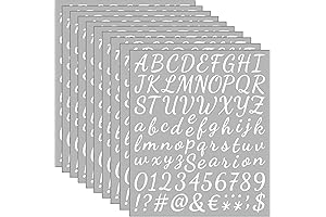 10 x 760 Count Sheets White Letter Stickers