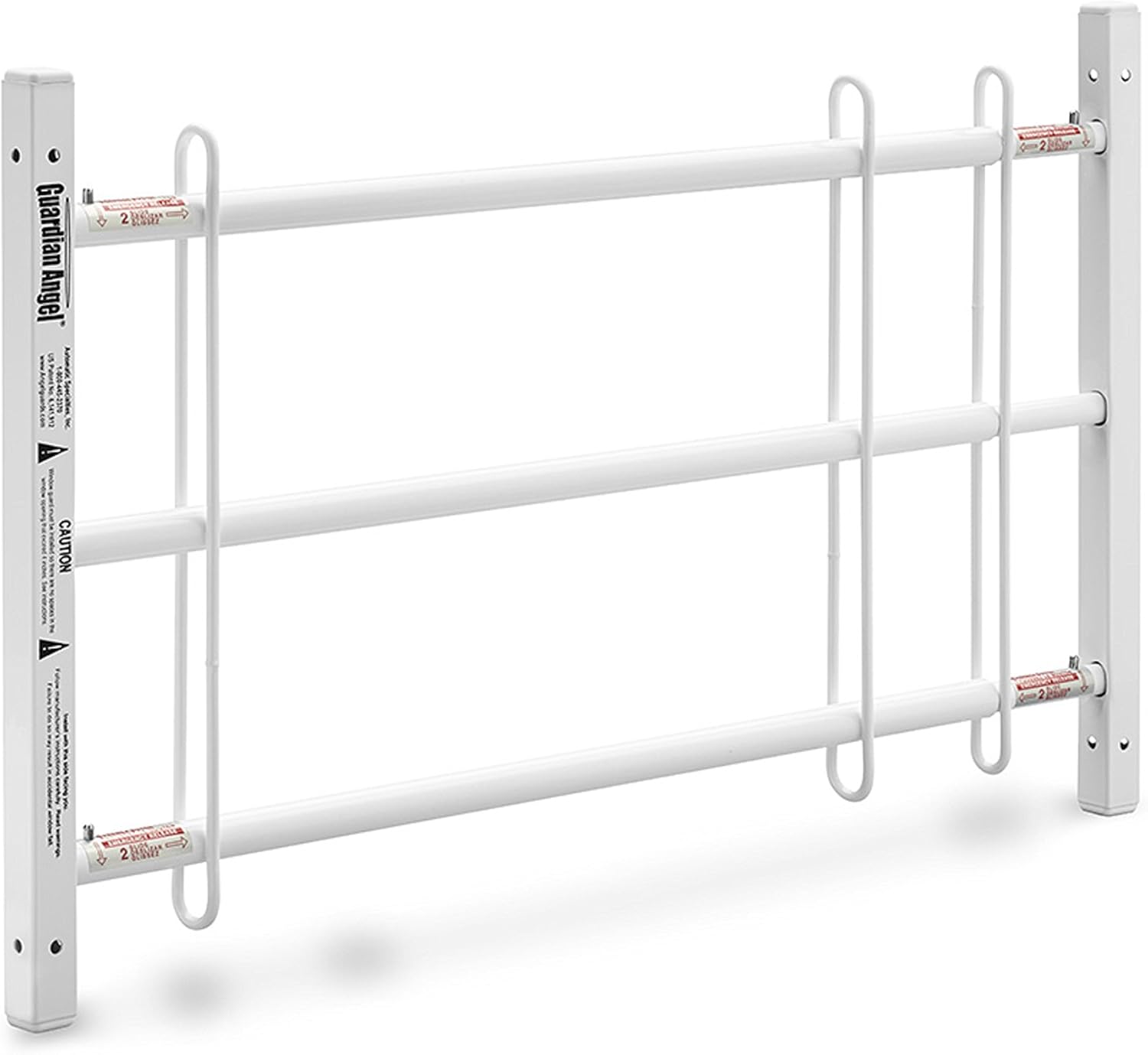 Guardian Angel® Adjustable Window Guards with Quick-Release Egress 35”-58” x 13", White Window Safety Guard for Children (Model 3558-3)