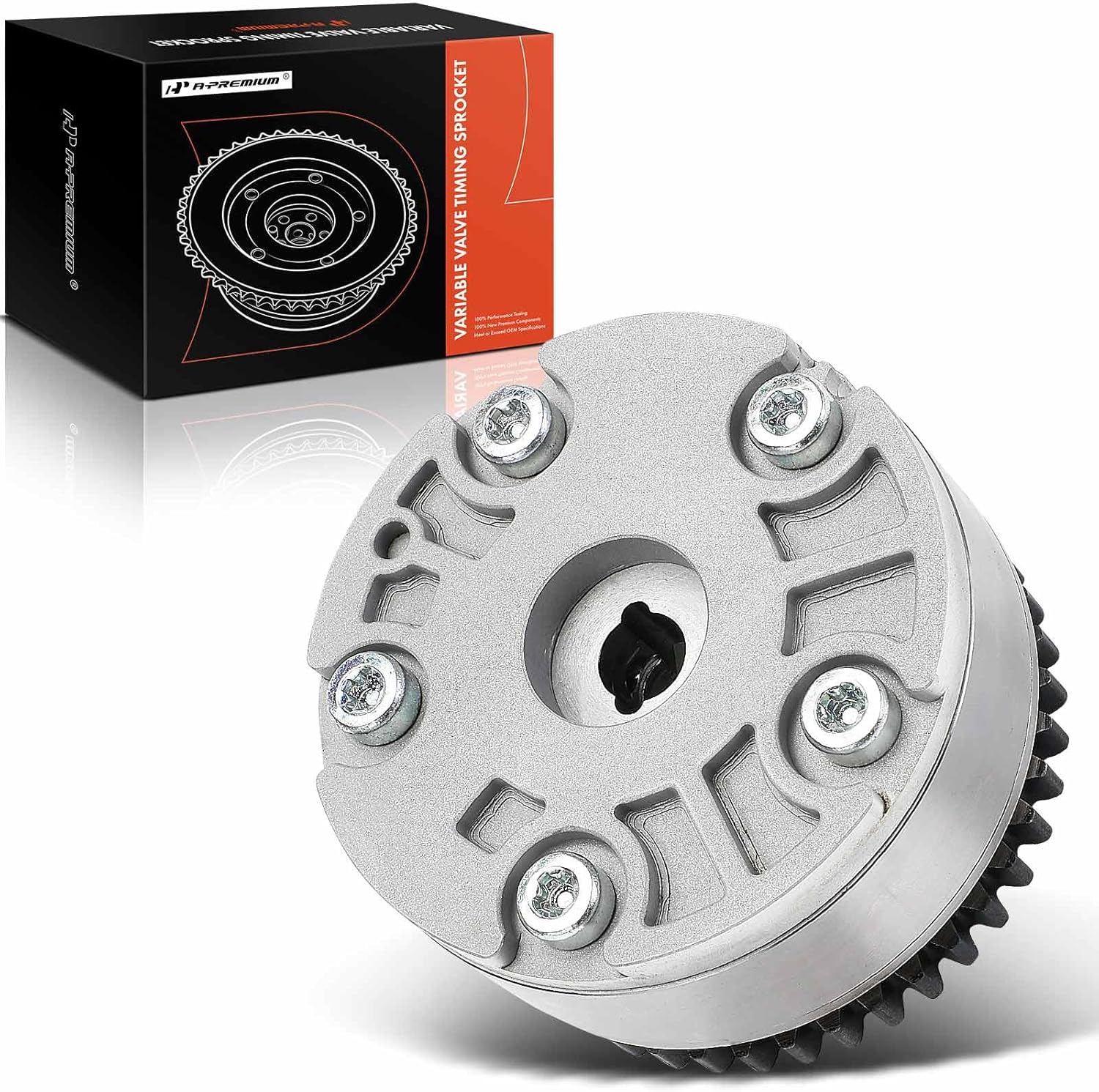 A-Premium Exhaust Engine Variable Valve Timing (VVT) Sprocket Gear Camshaft Adjuster Phaser Compatible with Nissan Versa 2012-2019, Versa Note 2014-2019, 1.6L