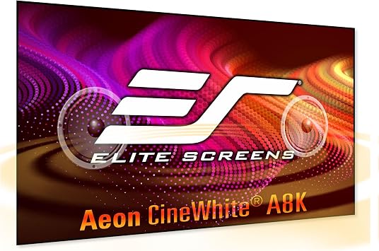 Elite Screens Aeon CineWhite A8K, 138-INCH Diag, 169 Aspect Ratio, ISF Certified 8K Ultra HD Home Theater Fixed Frame Edge Free Projection Sound Transparent Perforated Weaved, AR138H-A8K