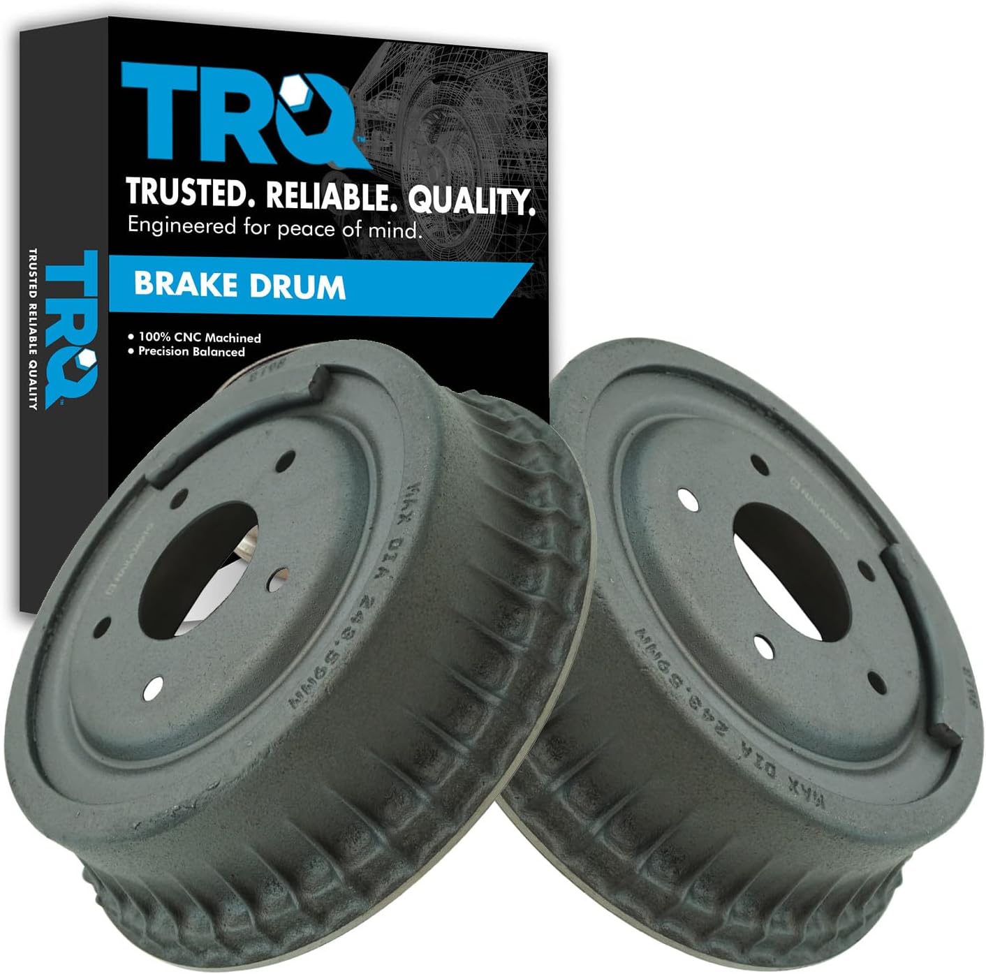 TRQ Rear Brake Drums Pair Set for Chevy Pontiac GMC Buick Olds Pickup Truck
