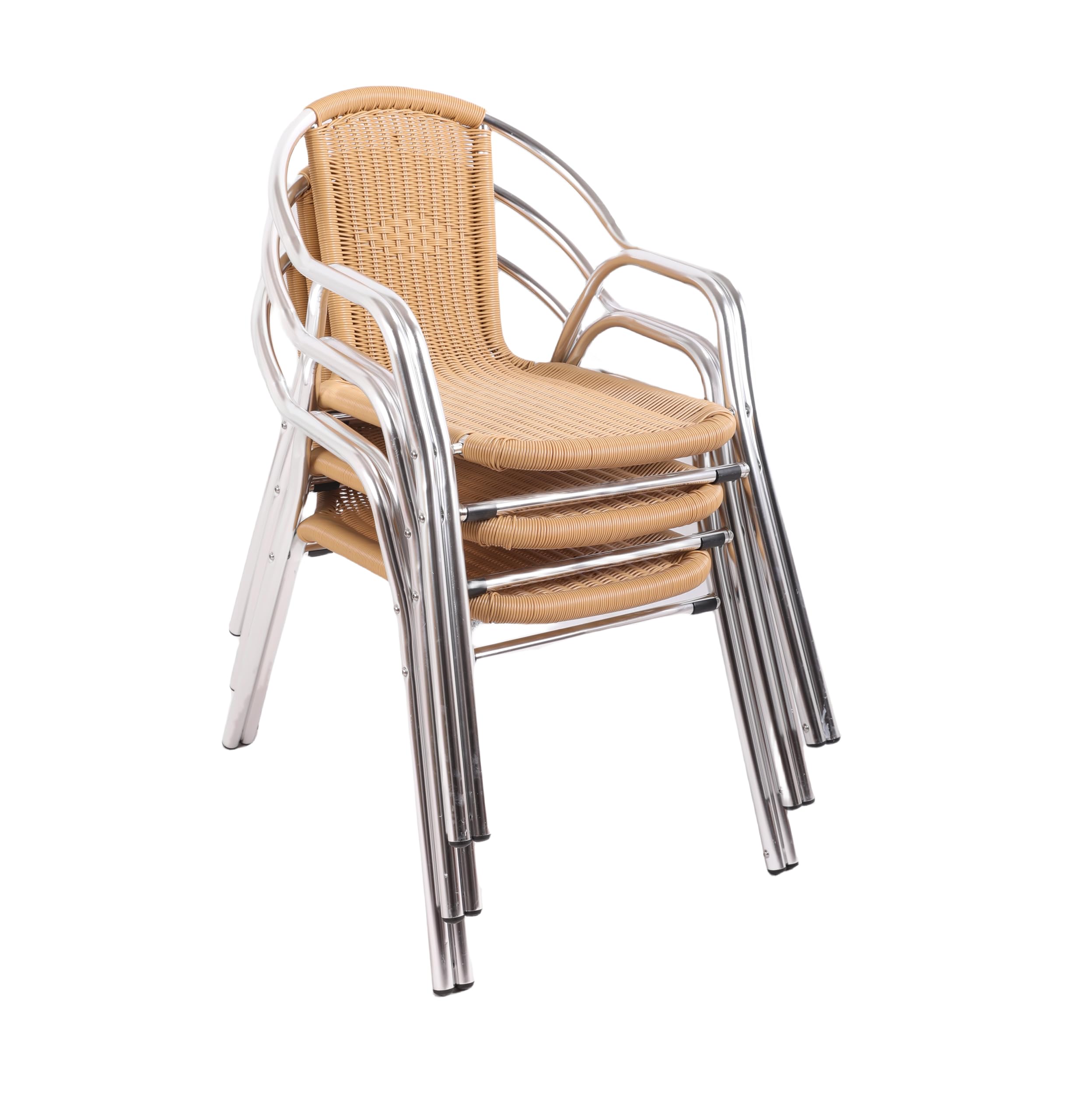 METRO Professional Chaise Gastro Empilable avec Accoudoirs Narni, Aluminium, 60 x 53 x 74 cm (Beige)