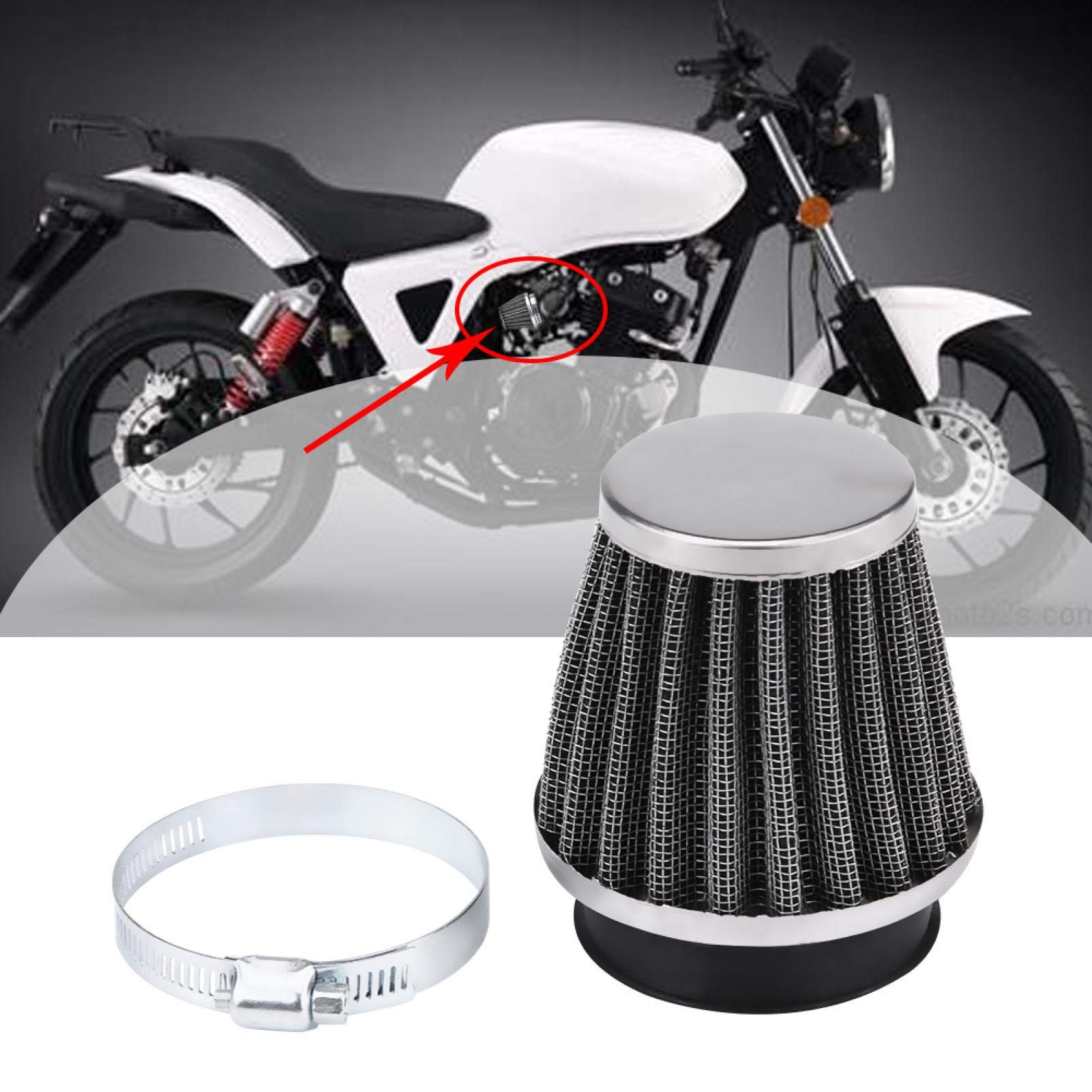Filtro Conico Filtro De Aire Para Motos Filtro De Aire Terisass Para Moto - Kit  Admisión 50mm (Aumenta Potencia) Filtro K\u0026n Filtro De Aire Moto, image size:1601x1601