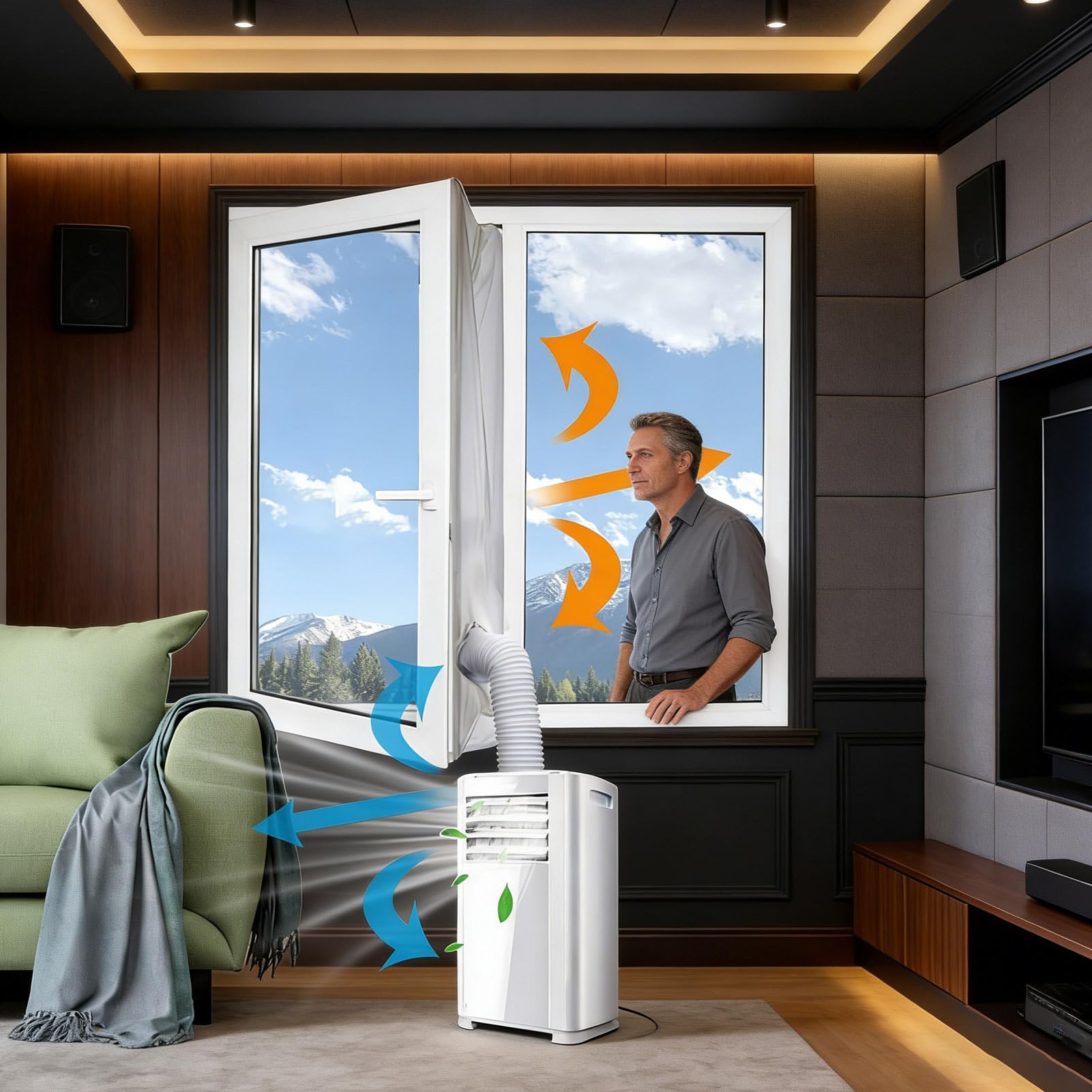 Fensterdichtung – Weiches, Hitzebeständiges, Faltbares Isolierset, Fensterdichtungsband, Zugluftblocker | Selbstklebender Dichtungsstreifen Für Klimaanlage, Wäschetrockner, Flügelfenster, Zuhause, Bür