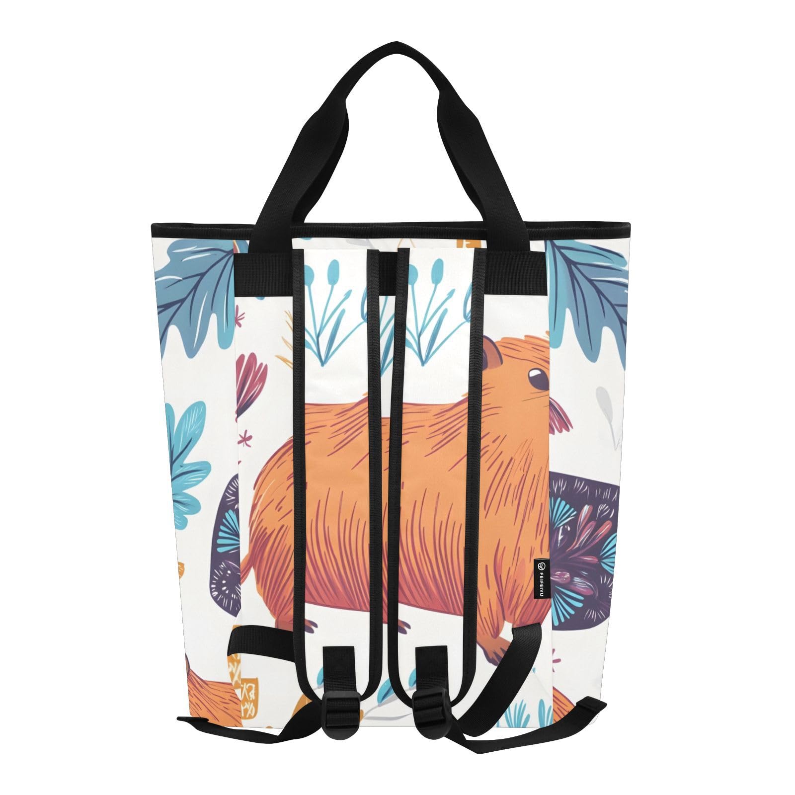 Bokkoy Capybara in Botanical World Insulated Cooler Bag with Ice Pack?Large Capacity Waterproof Thermal Lunch Bag?Reusable Cooler Bags for Picnic, Travel