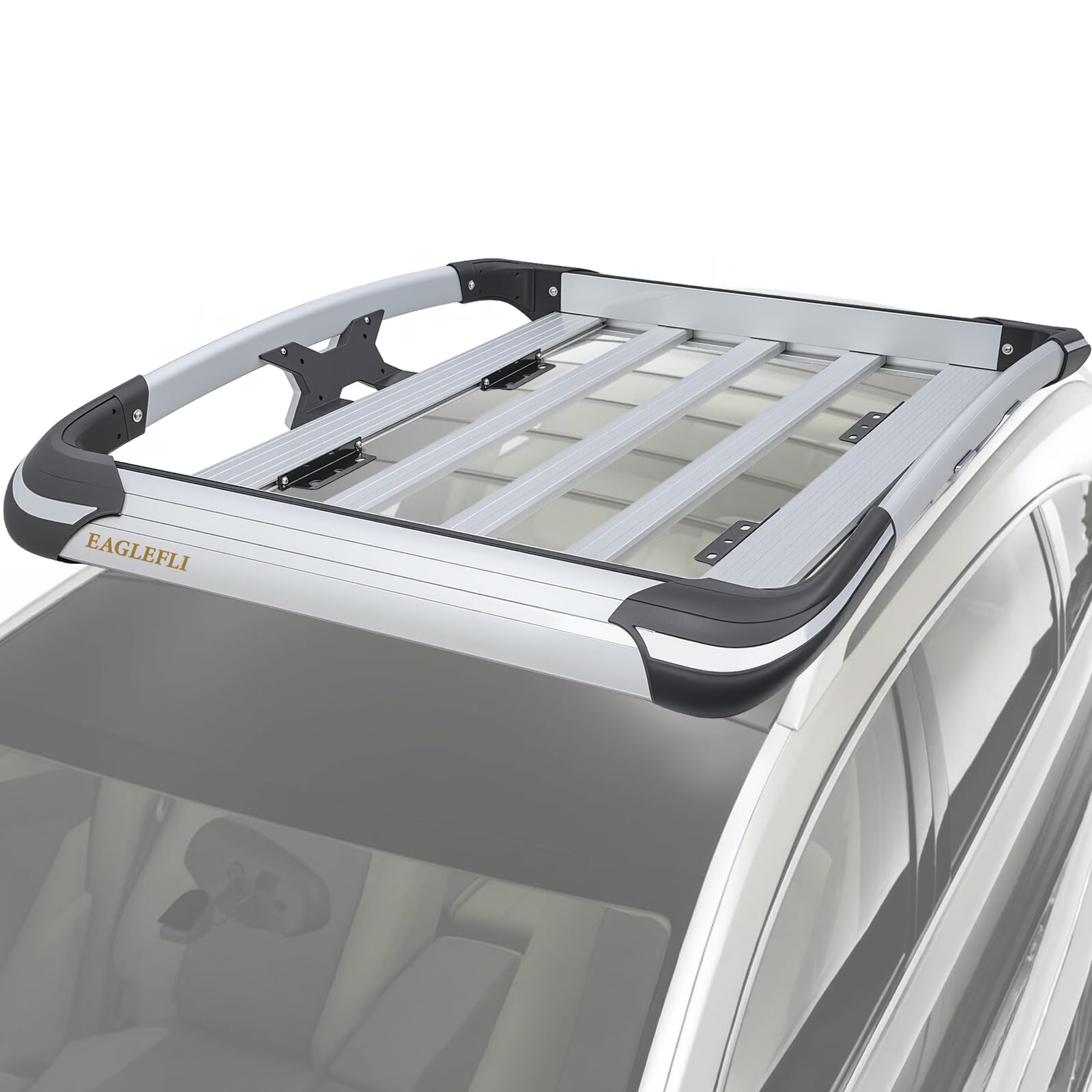 Dachkorb Auto, 1600X1100 mm große Aluminium-Dachgepäckträger, geeignet für SUV-Modelle und Pick-Up-Trucks, Silber Universal-Dachträger, Maximale Tragfähigkeit bis zu 100 kg
