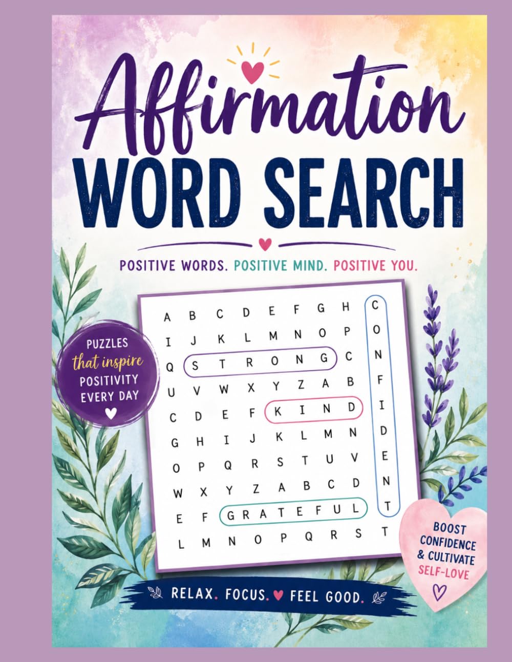 Affirmation Word Search: Positive Words Positive Mind Positive You