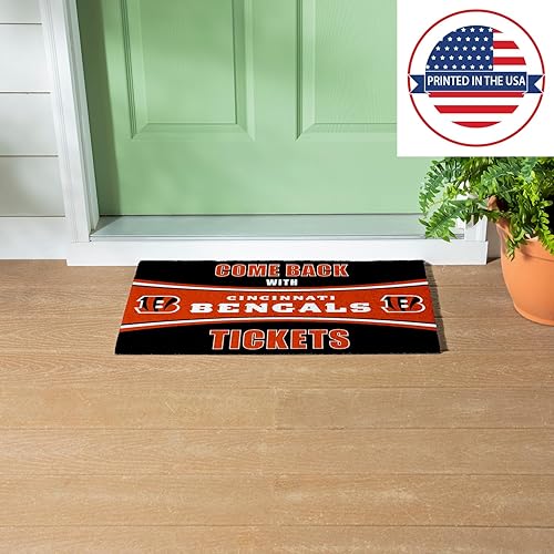 Miniatura 5 de Team Sports America NFL Cincinnati Bengals  Entrada interior y exterior  28 x 16 pulgadas  Parte trasera antideslizante  Tapetes de bienvenida