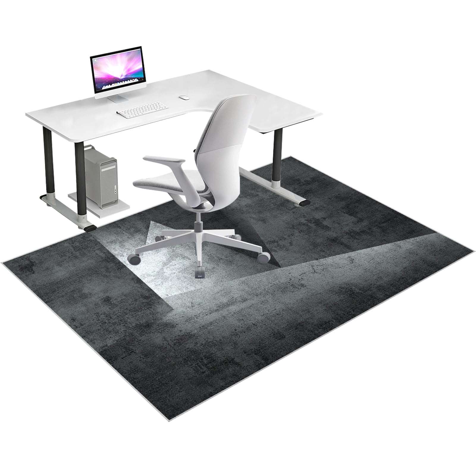 Bureaustoelmat 160 x 180 cm voor tapijt en hardhouten vloer - tapijtbeschermer stoelmat voor bureaustoel - gamingstoelmat - gamingtapijt - vloermat antislip voor thuiskantoor speelkamer