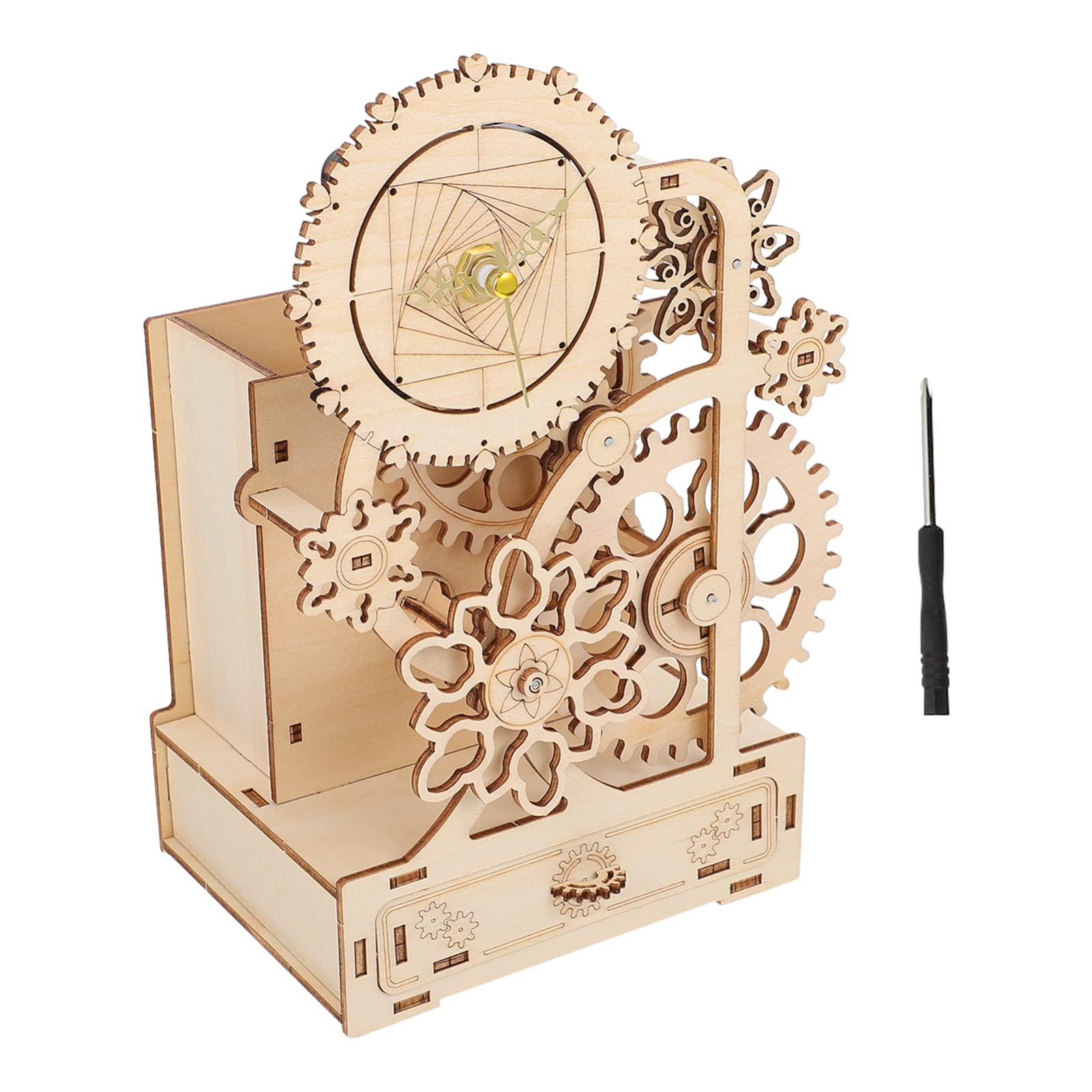 TOYANDONA 1 Juego Portalápices De Madera Rompecabezas 3D para Carrusel Musical De Madera Juguete del Rompecabezas Construye Tu Kit De Rompecabezas Adornos Ensamblado