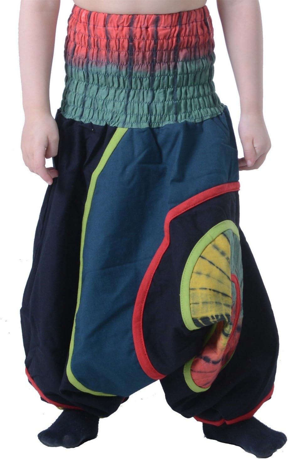 Kunst und Magie Kids Oriental Harem Pants 'Rainbow' Om Aladdin Pants Goa Hippie