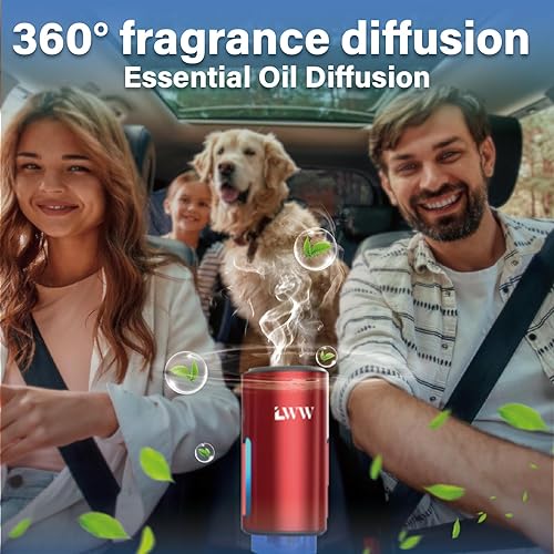 Miniatura 26 de Ambientador inteligente para automóvil, 3 niveles de intensidad ajustable, difusor de aroma recargable, difusor de aroma ajustable, 220 mAh