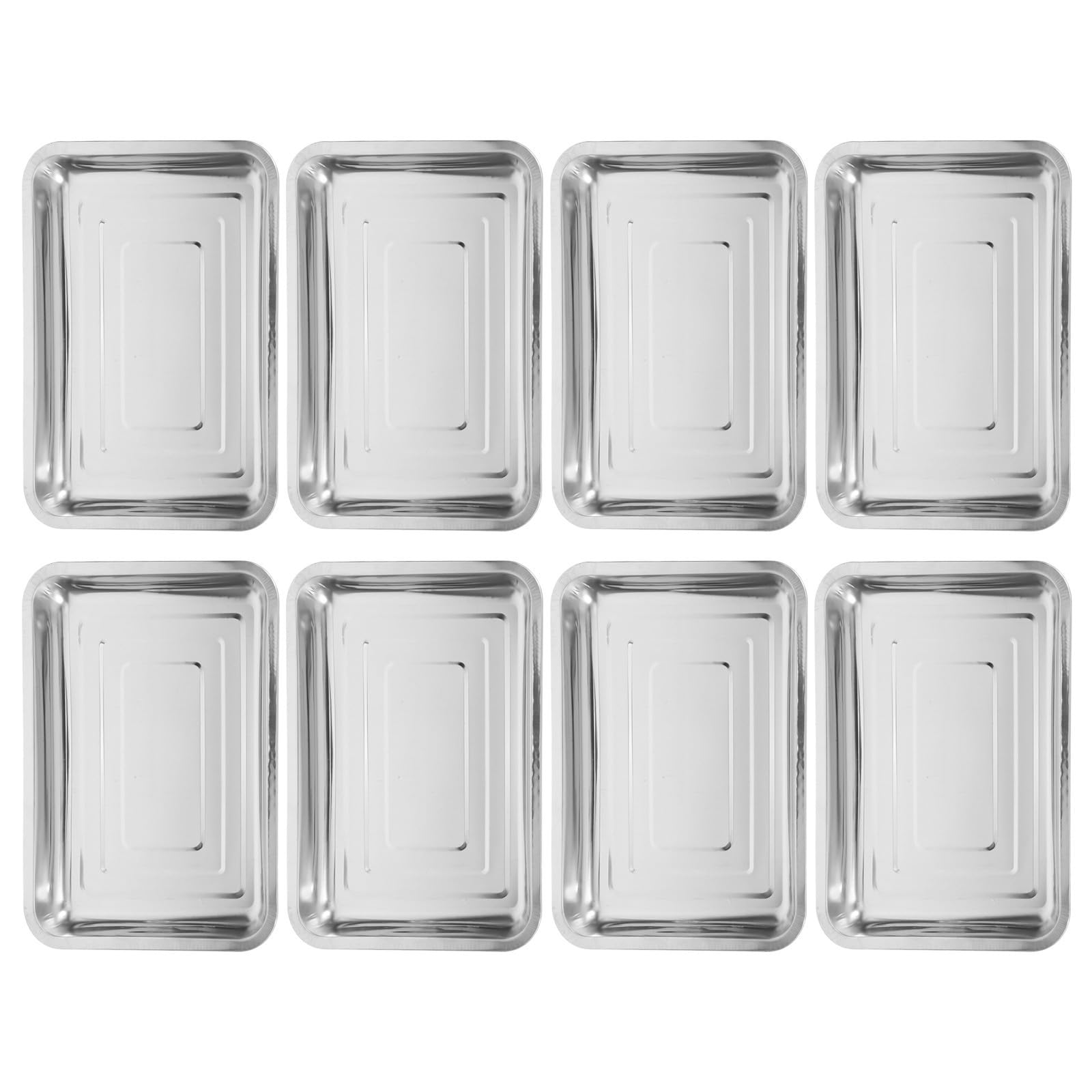 BESPORTBLE Bandeja para Germinación de Semillas Borde Alto y Diseño Apilable 8 Piezas de Acero Inoxidable y Protección Efectiva del Sistema Adecuado para Cultivo Interior en Alféizares