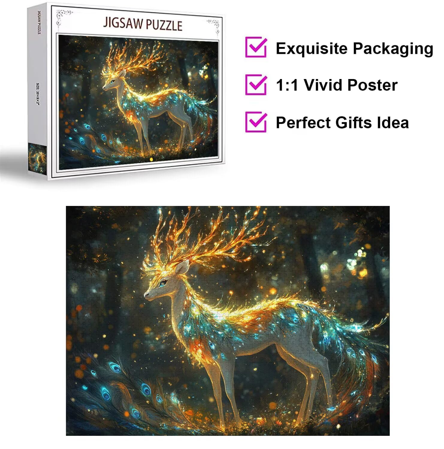 Puzzle 6000 Pieces Le cerf Puzzle Adulte 179x105cm, Plumes, n-423