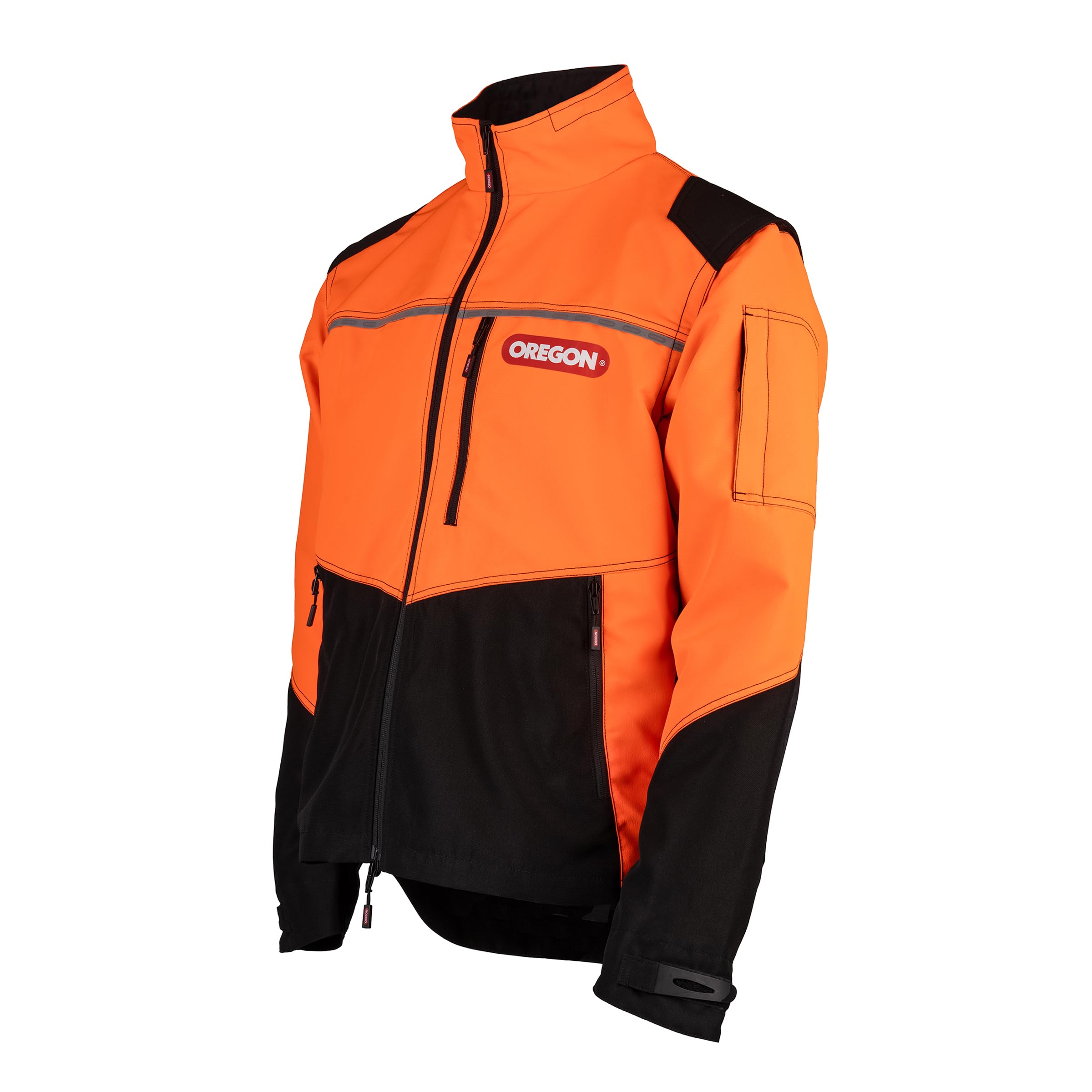 Oregon Protect Pro Veste Haute Visibilité, EPI Professionnel Toutes Saisons, Déperlante, Respirante, Bandes Réfléchissantes, 5 Poches, pour Tronçonneuse, Travaux Forestiers et Extérieurs