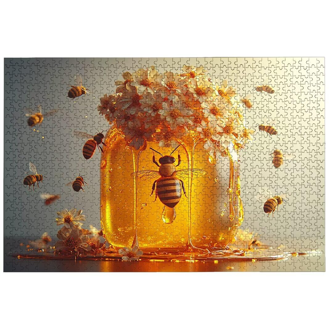 Puzzle 5000 Pezzi Arte per Adulti e Ragazzi, Puzzle Ape in Legno per Adulti, Puzzles 5000 Pezzi Fiori Impegnativo per Tutta la Famiglia, Puzzles con Scatola per Decorazioni Casa, Regalo Donna, -6501