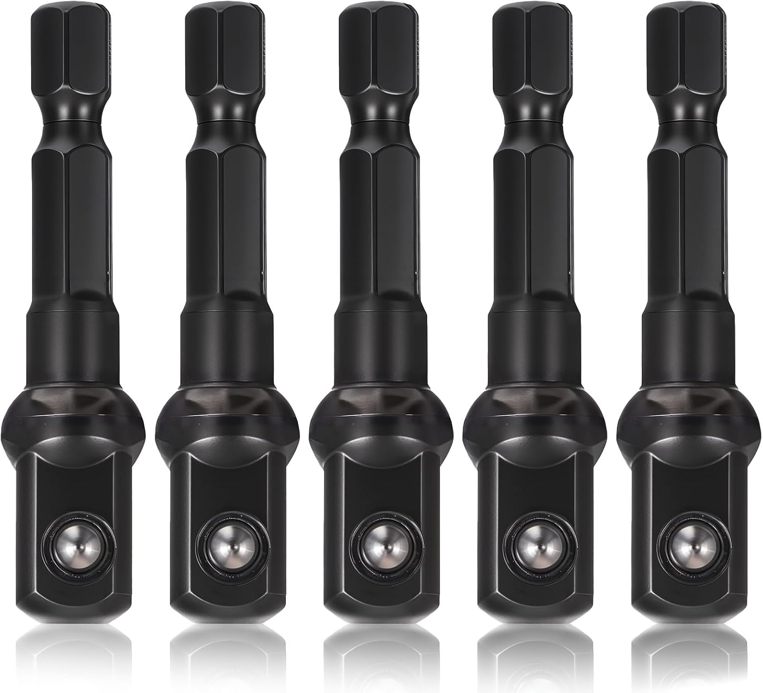 5 Pack 3/8 Impact Socket Adapter, 1/4 to 3/8 Drive Adapters Kit Hex Shank Impact Adapter Square Socket Bit Adapter for Impact Driver Automotive DIY Extension Bits(3/8)