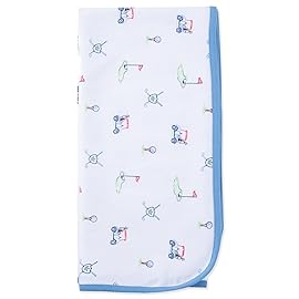 Little Me Blankets for Baby Boys\' Swaddling Receiving Blanket, Blue Golf Club, 30 x 27 Inches