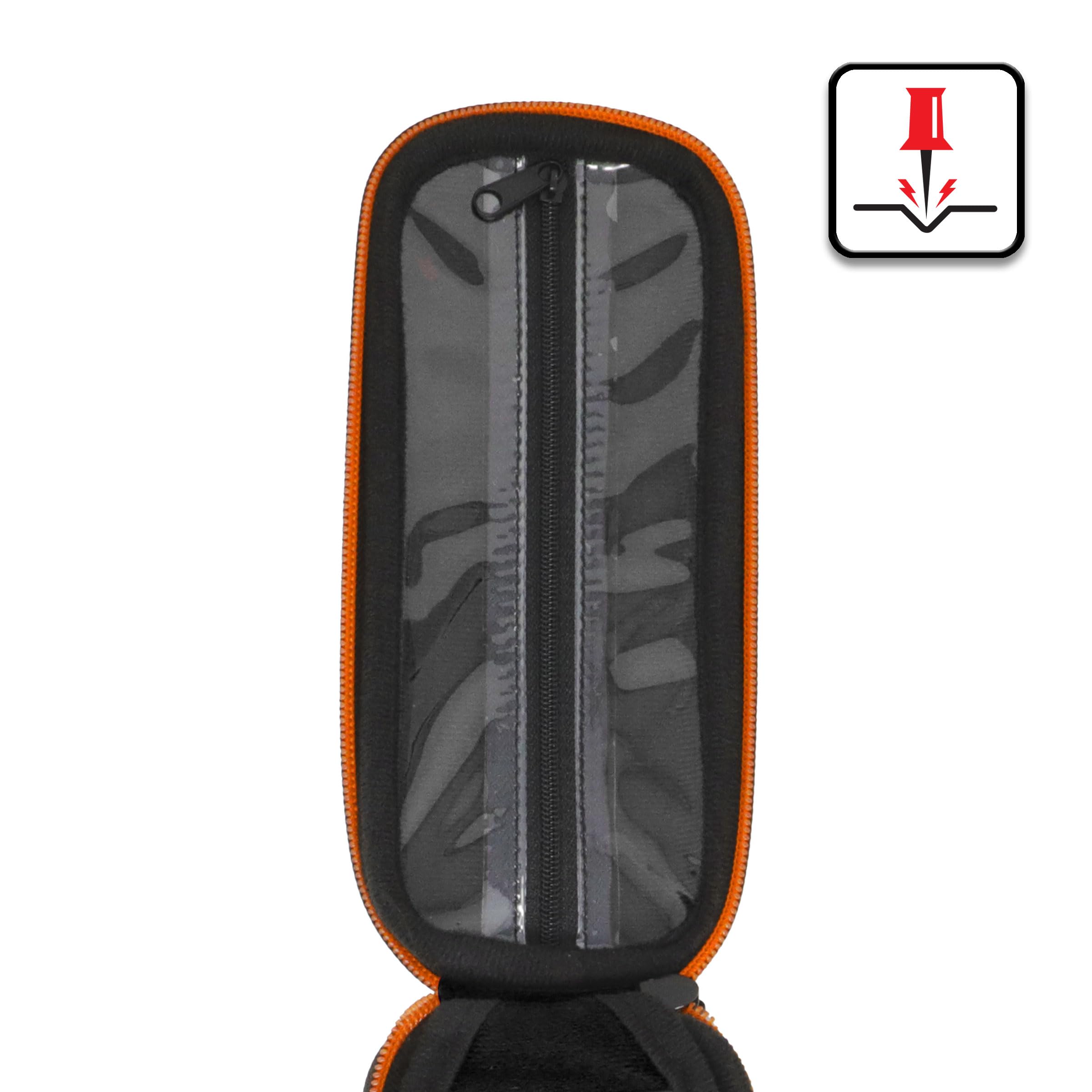 USA Gear Funda para Dardos - Estuche 3 Dardos de Punta Blanda con Compartimento Puntas de Plástico, 12 Ranuras Plumas, Varillas y Otros Accesorios - Diseño de Espuma con Cierre Seguridad (Negro) — view 7