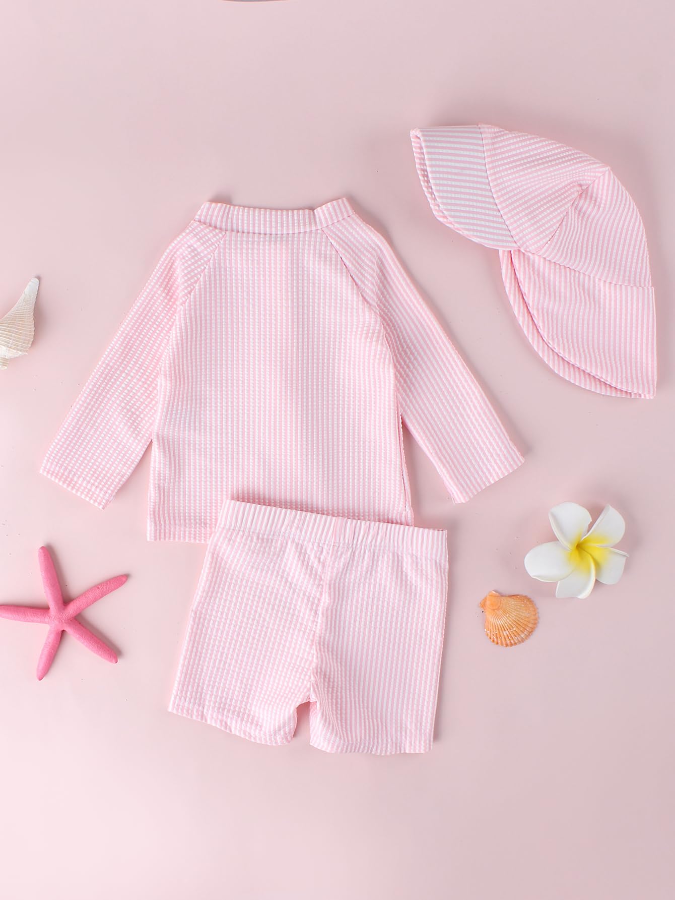 JiAmy Maillot de bain une pièce pour garçons et filles - Protection UV - Avec chapeau de soleil