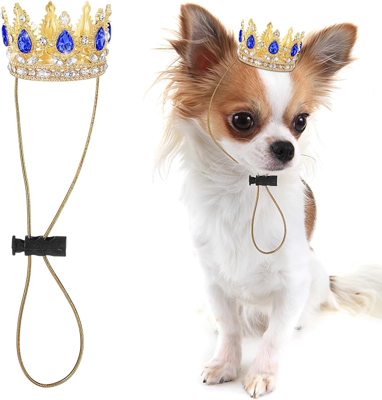 Coroa Dourada com Strass para Fantasia de Cães Pequenos Abbylike – SMO-Abbylike-3131