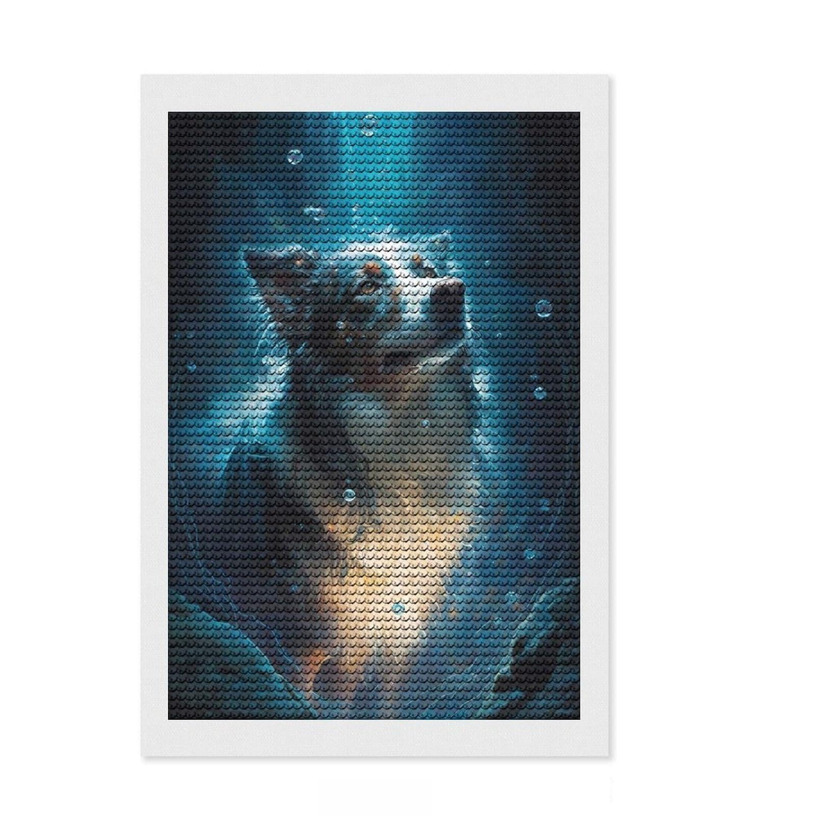Junmoney Border Collie Dog Diamond Style Art Kit 8"x12", Holiday Gift Idea, Living Room Decor, Modern Decor, Creative Gift Idea
