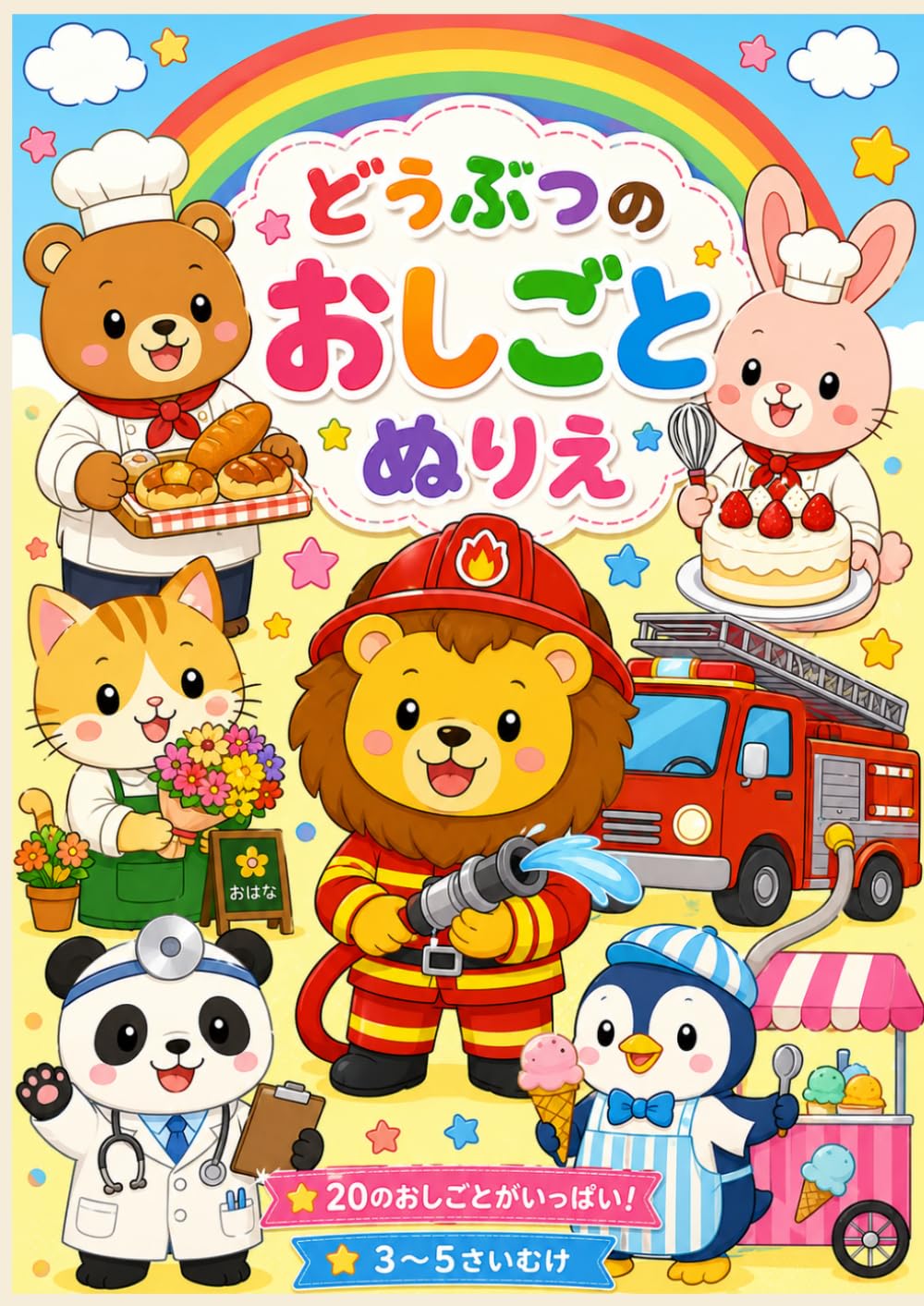 どうぶつのおしごとぬりえ: はじめてのおしごと図鑑【3〜5歳向け】