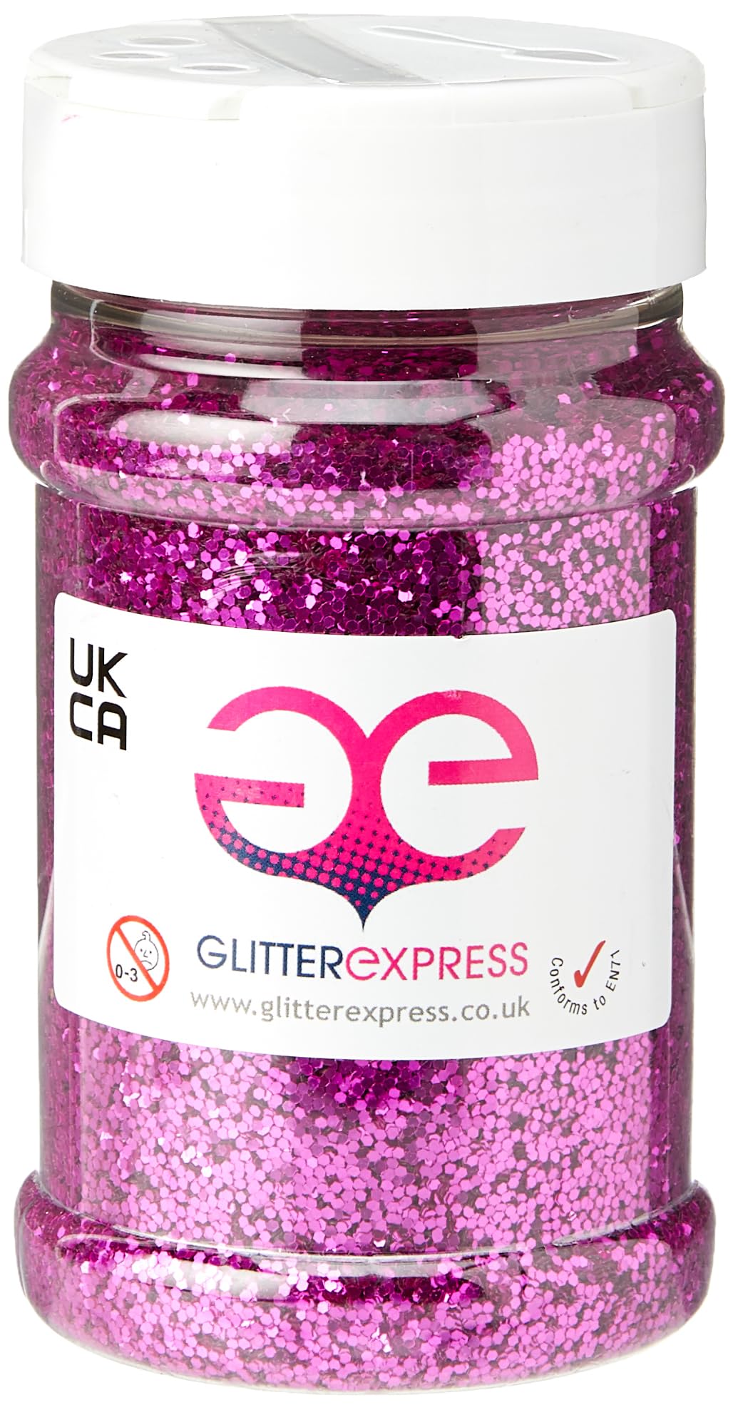 Glitterexpress 250g Fuchsia PVC Glitter Purpurina, fucsia, 250 g