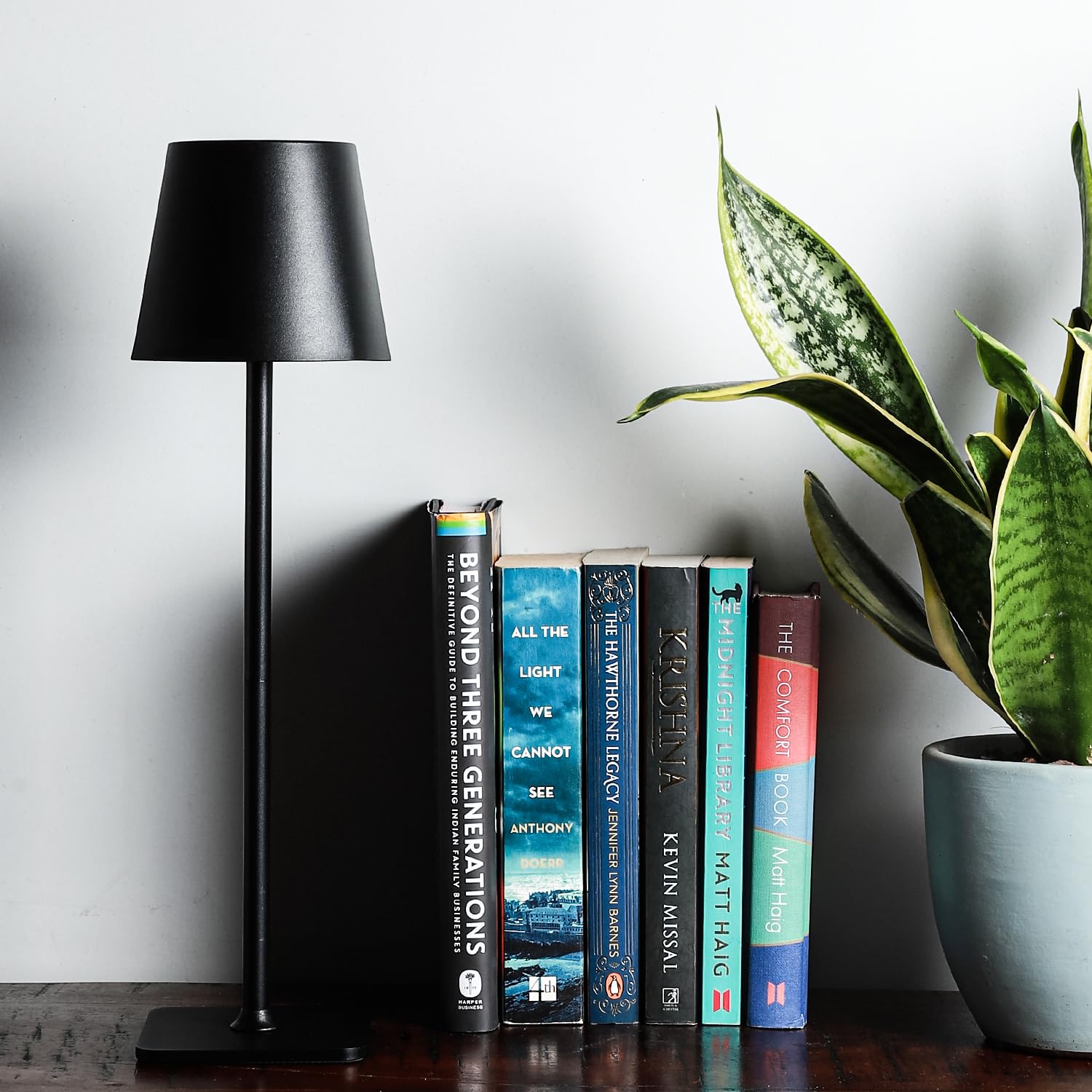 Lexton Desk Lamps Rechargeable Portable LED Table Lamp Cordless Luxury Modern Light LED Table Lamp for Home Decor, Restaurant (Pack of 1, Black)