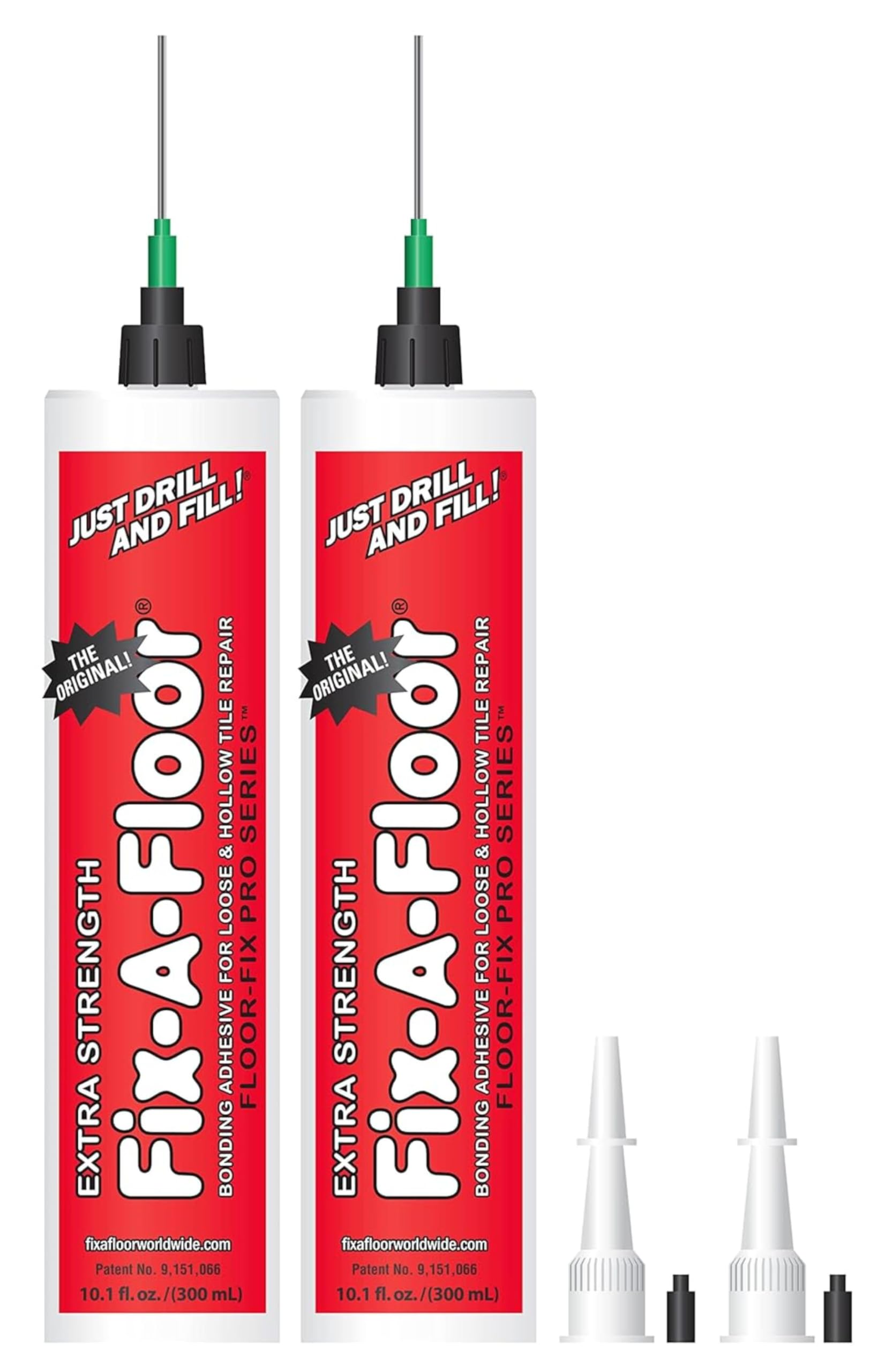 The Original Fix-A-Floor Loose Tile Repair Adhesive PRO Pack! Includes a Micro Syringe Injector and Two Drill Bits -Tile, Porcelain, Ceramic, Marble, Stone, Wood Floor. Pack of 2