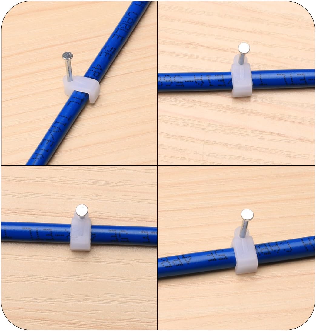 Ethernet Cable Clips Jadaol 200 Pieces for Cat 6 Flat Cables White - 7.5 mm