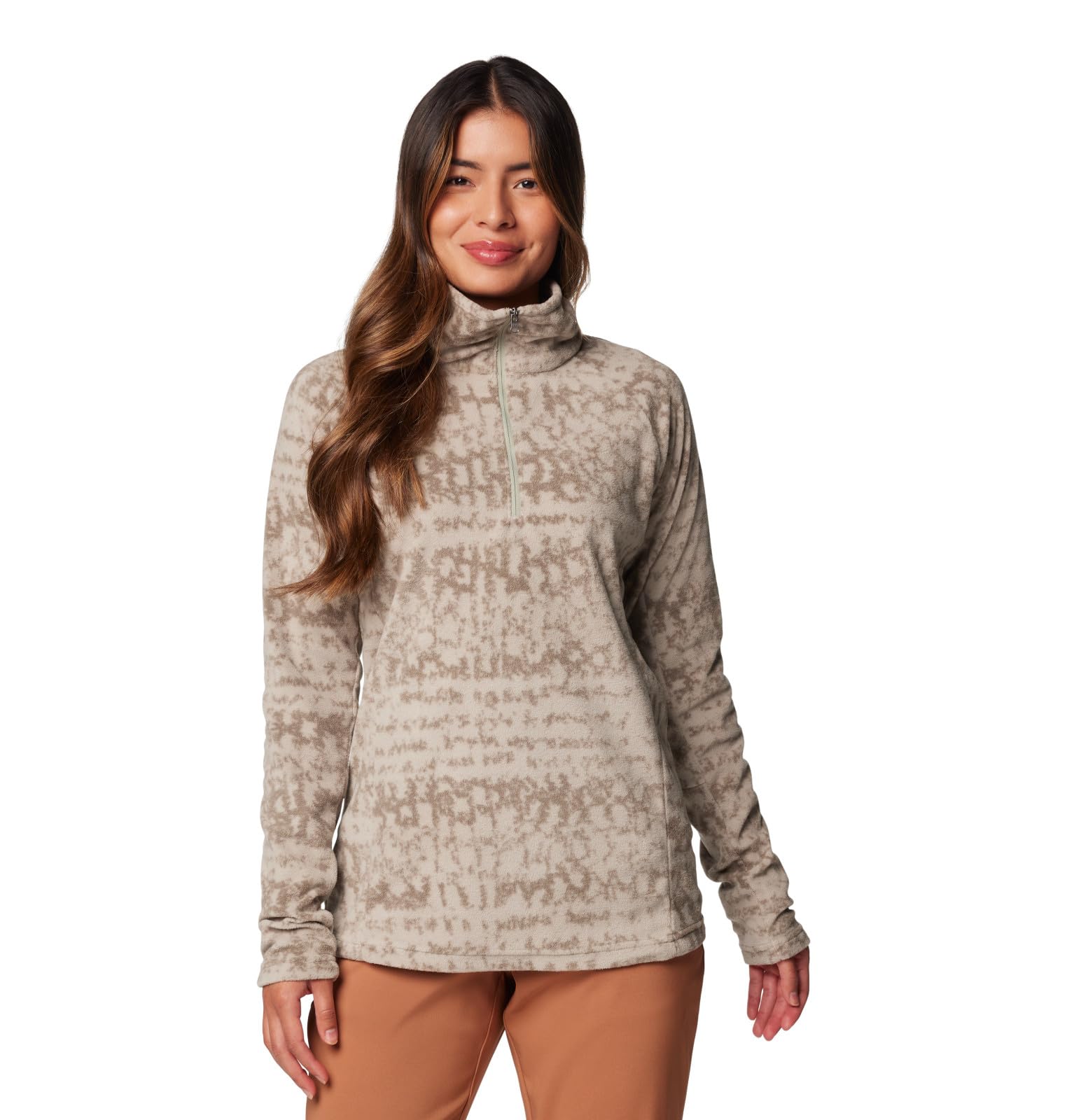 Pull col zippé pour femme imprimé de style décontracté