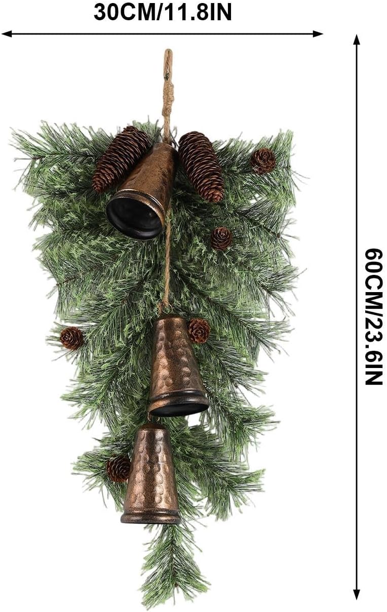 Christmas Swag - Upside-Down Reusable Pine Bell Ornament Holiday Decoration