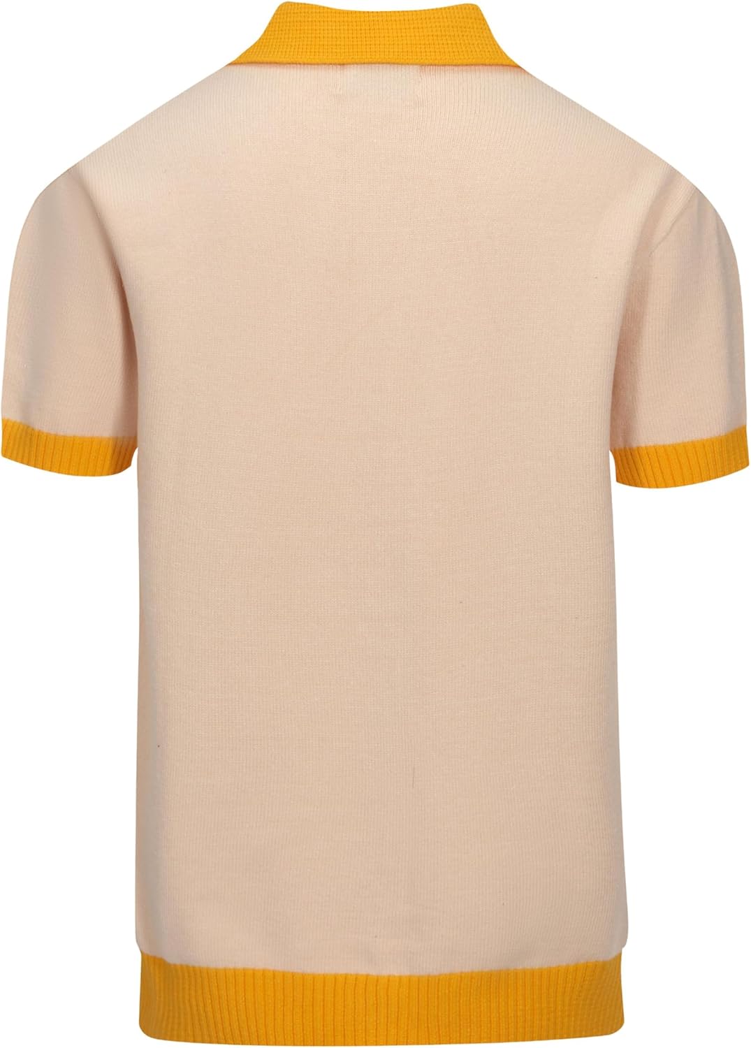 OXKNIT Mens Casual 60s Retro Geometric Knitted Short Sleeve Vintage Button Down Golf Polo - Image 3