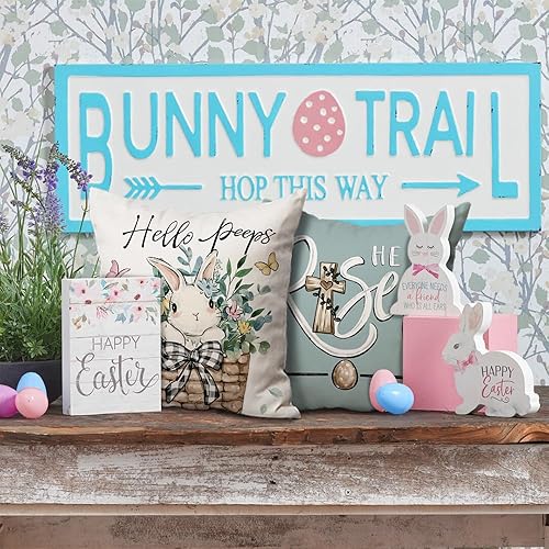 Miniatura 2 de DFXSZ Juego de 4 fundas de almohada de granja de 18 x 18 pulgadas, decoración de tulipanes para camión, cesta de tulipanes, fundas de almohada de