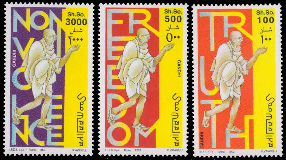 ISC~ Somalia 2003 Mahatma Gandhi Stamps, Set of 3 Stamps, MNH Condition ~ Stampex