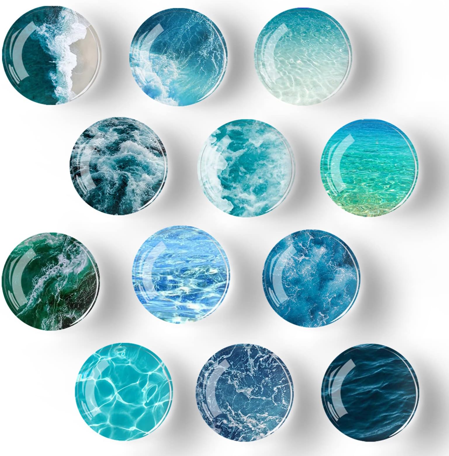 12pcs Refrigerator Magnets, Ocean Pattern Style Pattern,Fridge Magnets for Home Office Cabinets, Whiteboards, Photos,Party,Holiday,Decorative Magnets Gift