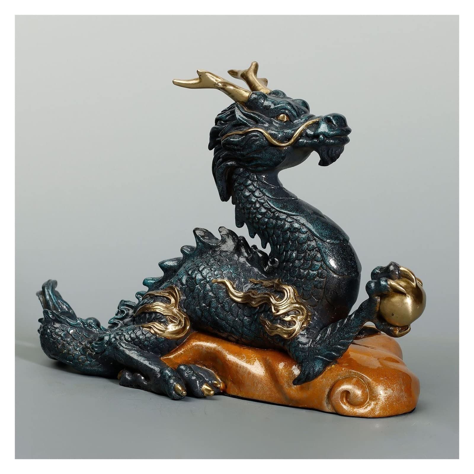 Figurka Dekoracyjna Dragon Zodiac Mosiądz Rzemiosło Strona główna Salon Wejście Mosiężne dekoracje Otwarcie parapetówki