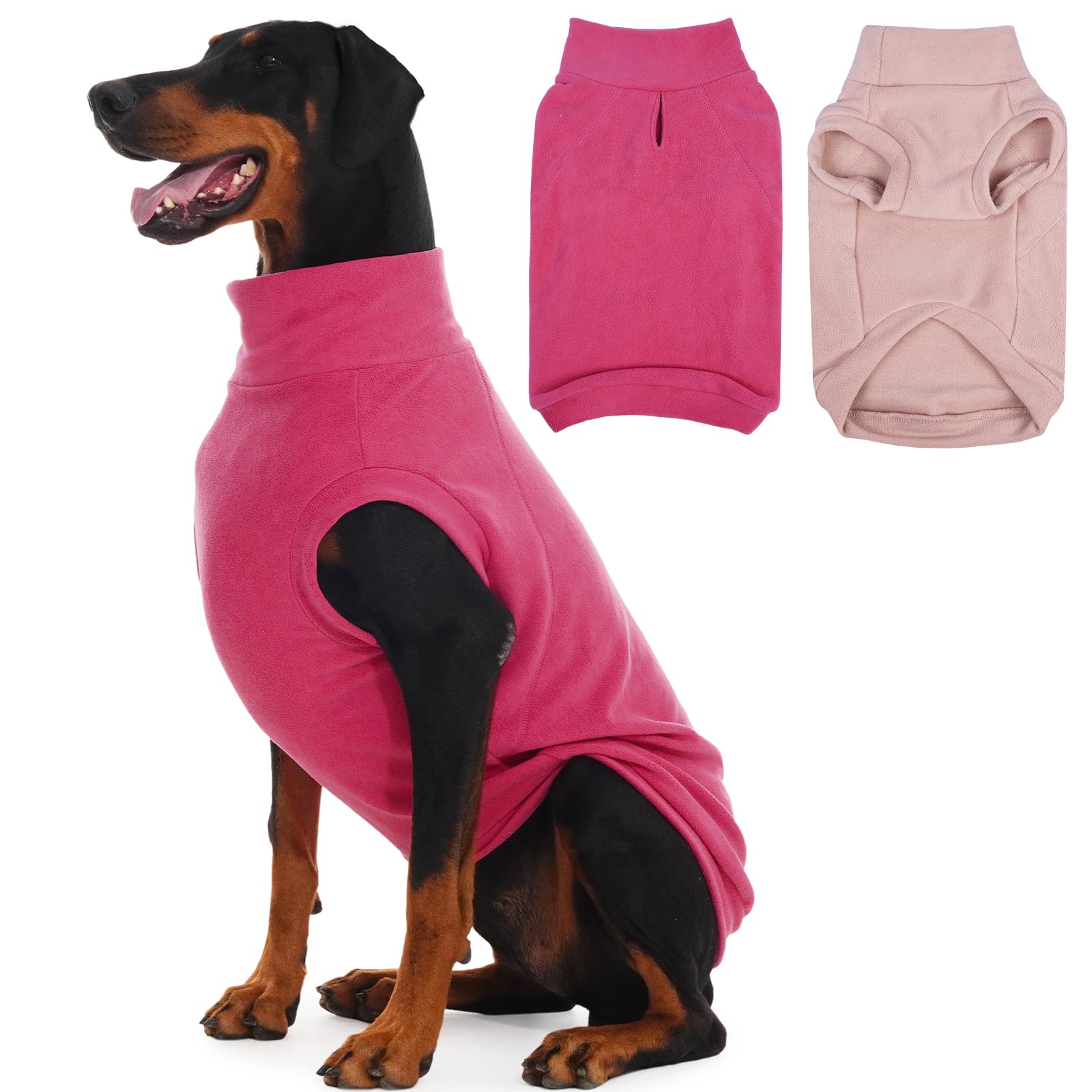IECOii 2PCS Fleece Vest Dog Jumper,Soft Lightweight Pullover Dog Coat,Cozy Spring/Fall/Winter Dog Sweatshirt,Dog Pajamas Dog Shirts Sleeveless T Shirt Vest Breathable,2 Pack Dog Shirt Tee Shirts,4XL