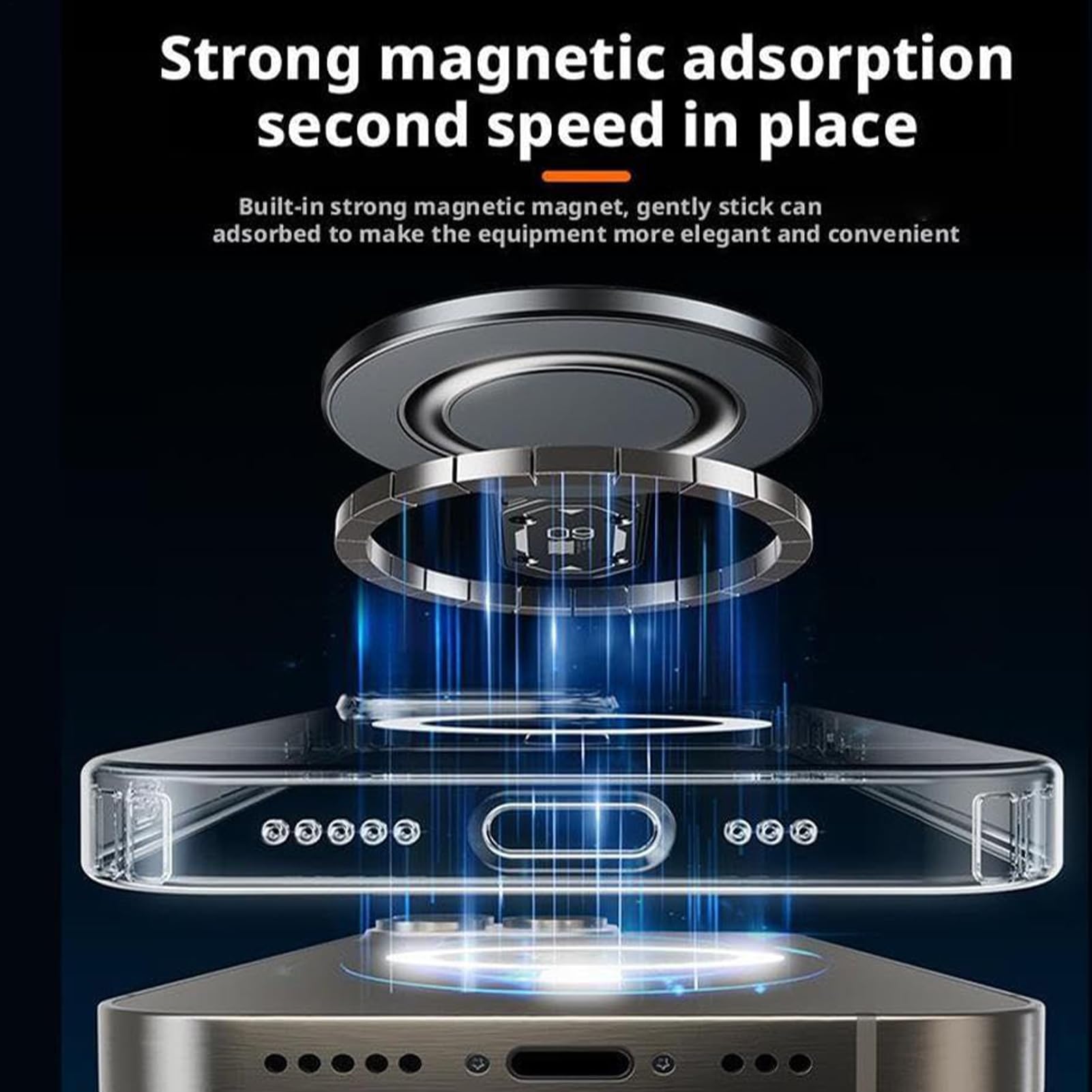 Soporte magnético para móvil Base de Smartphone Giratoria 360° para | Soporte Magnético Escritorio Smartphone Transmisión En Grabación Navegación Entretenimiento Para Mesa Salpicader