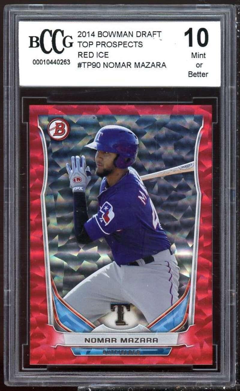 Nomar Mazara Rookie Card 2014 Bowman Draft TP Ice #TP90 BGS BCCG 10 - Baseball Slabbed Rookie Cards