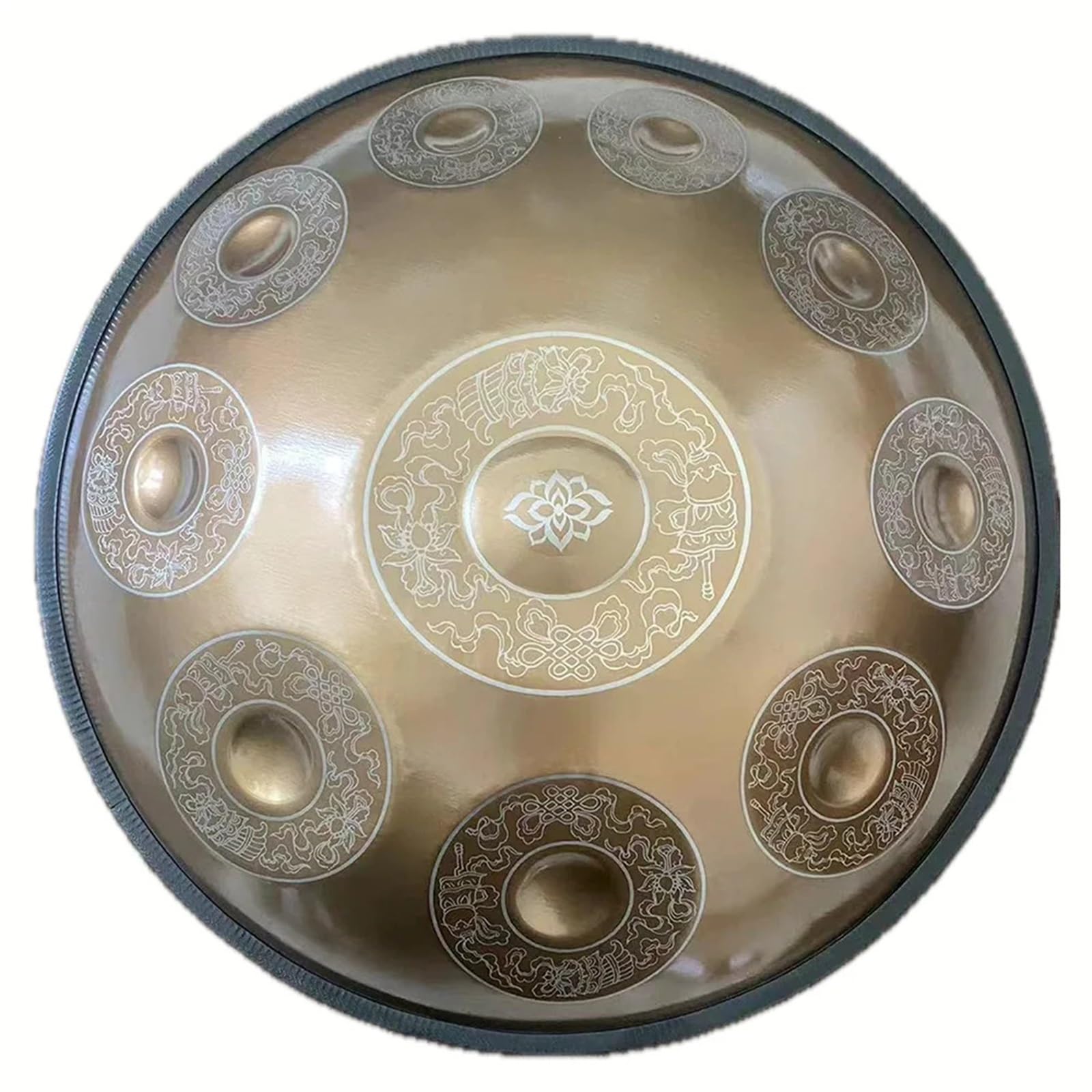 Bęben handpan 440/432Hz 12/10/9 nut 22 cale Carve en Bęben handpan D-moll Bęben stalowy Tongue Instrument perkusyjny dla początkujących Bęben ręczny (440Hz (10 nut))